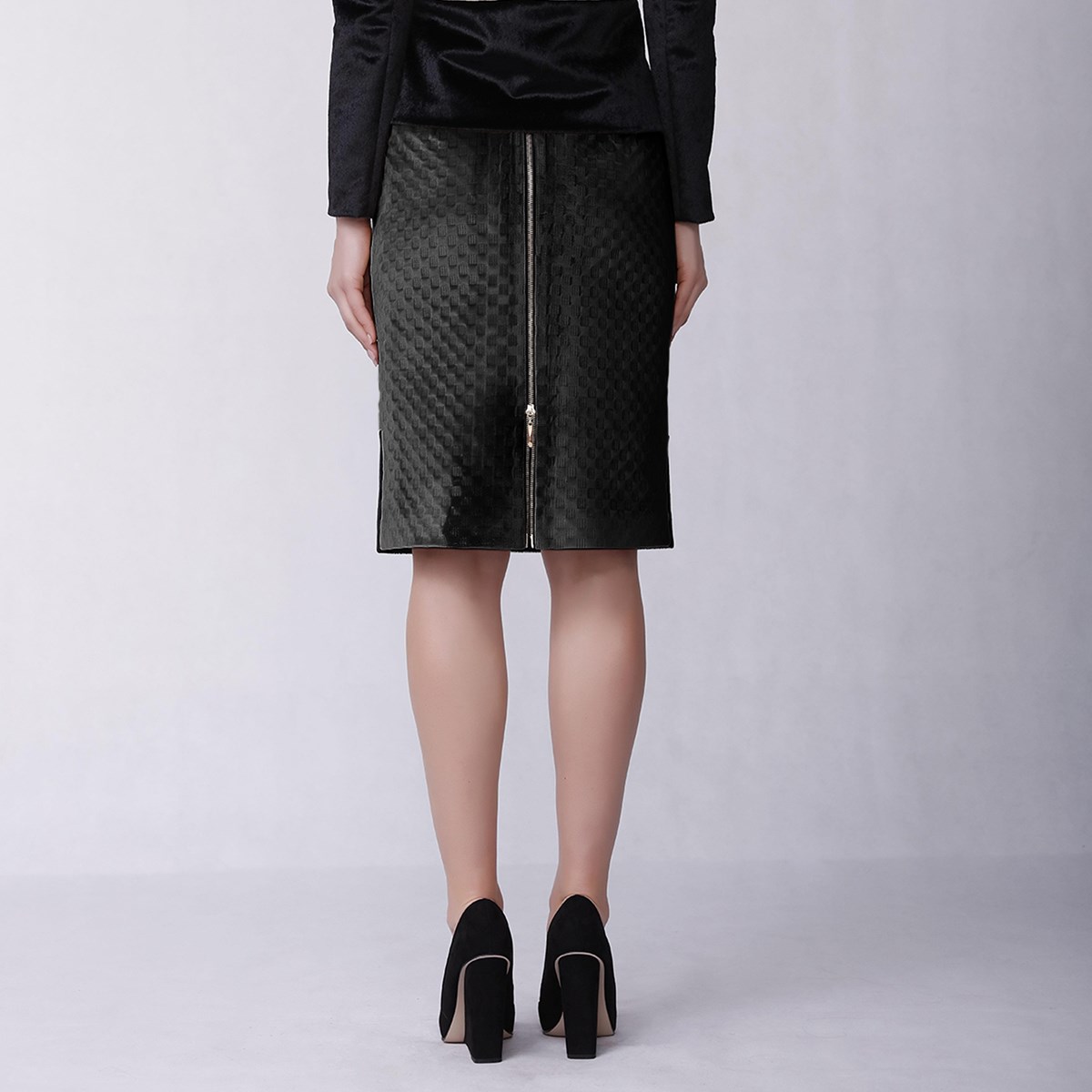Smart & Joy Kjol i texturerad sammet och bi-material dam – bild 2