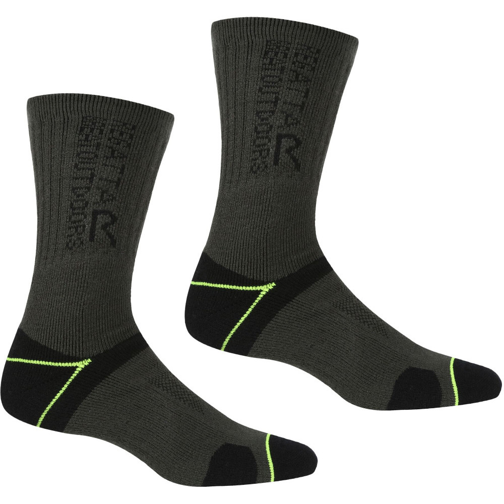 Regatta Mens Blister Protect II Anti Bacterial Walking Socks - Black - Size UK 9-12