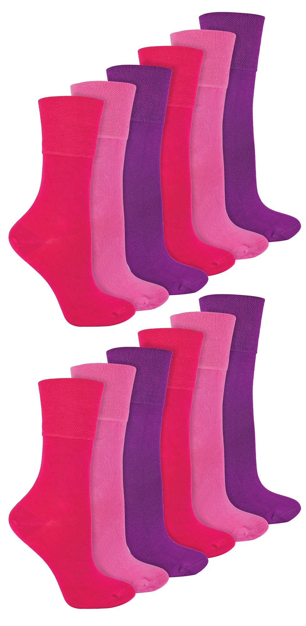 Thumbnail - IOMI - 12 Paar Multipack Damen Diabetiker Bambus Socken | Damen Extra breite nahtlose Socken mit nicht elastischen sanft...