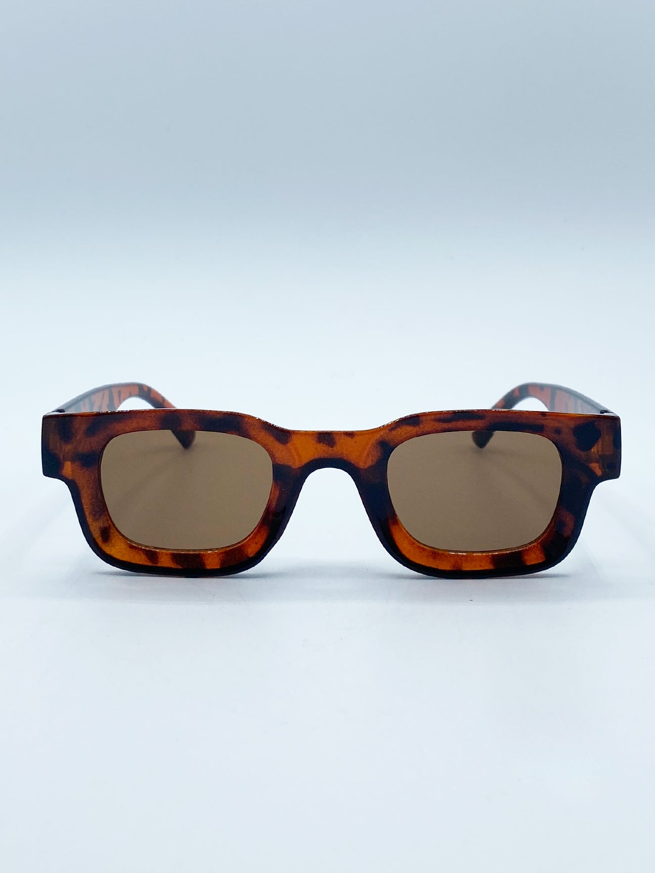 SVNX Unisex Chunky Square Frame Sunglasses in Tortoiseshell - Brown - One Size