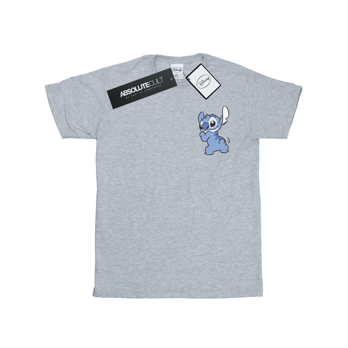 Thumbnail - Disney - "Lilo And Stitch Stitch Backside Breast Print" T-Shirt für Mädchen (Grau)