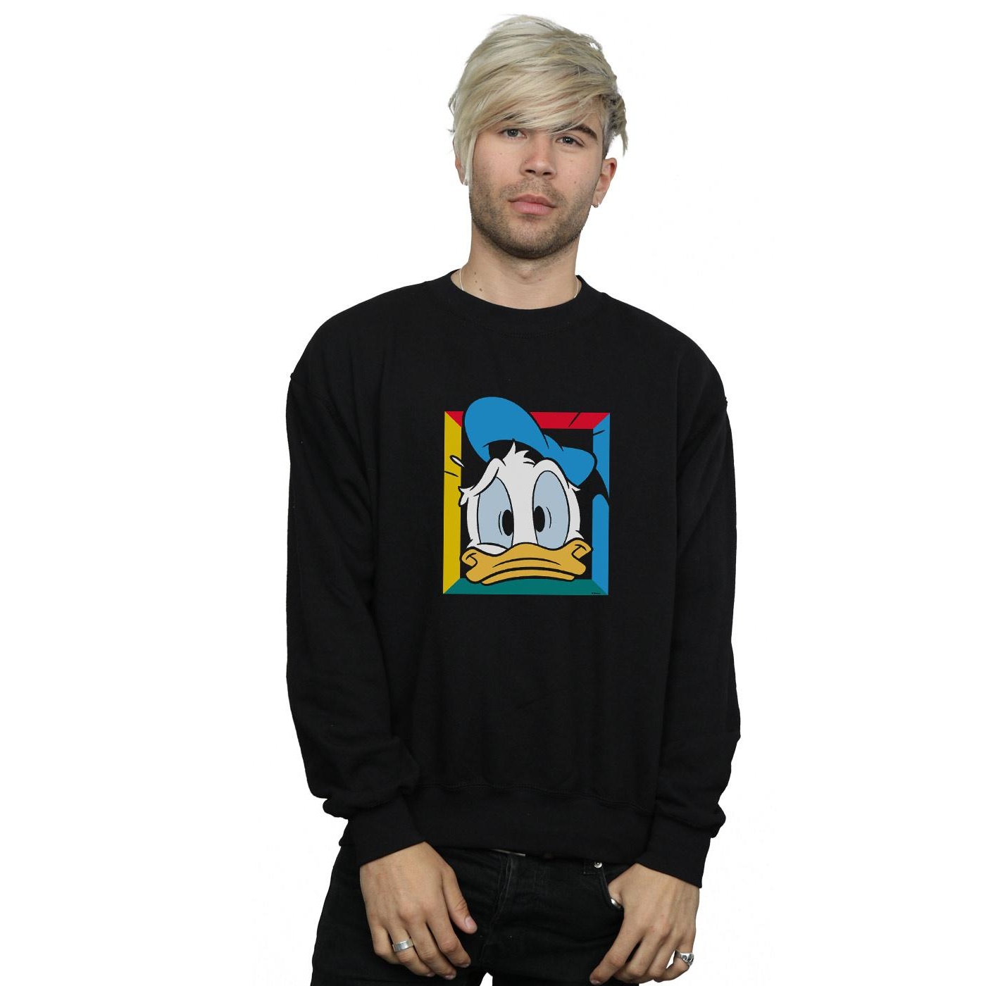 Disney Mens Donald Duck Panicked Sweatshirt (Black) herr – bild 2