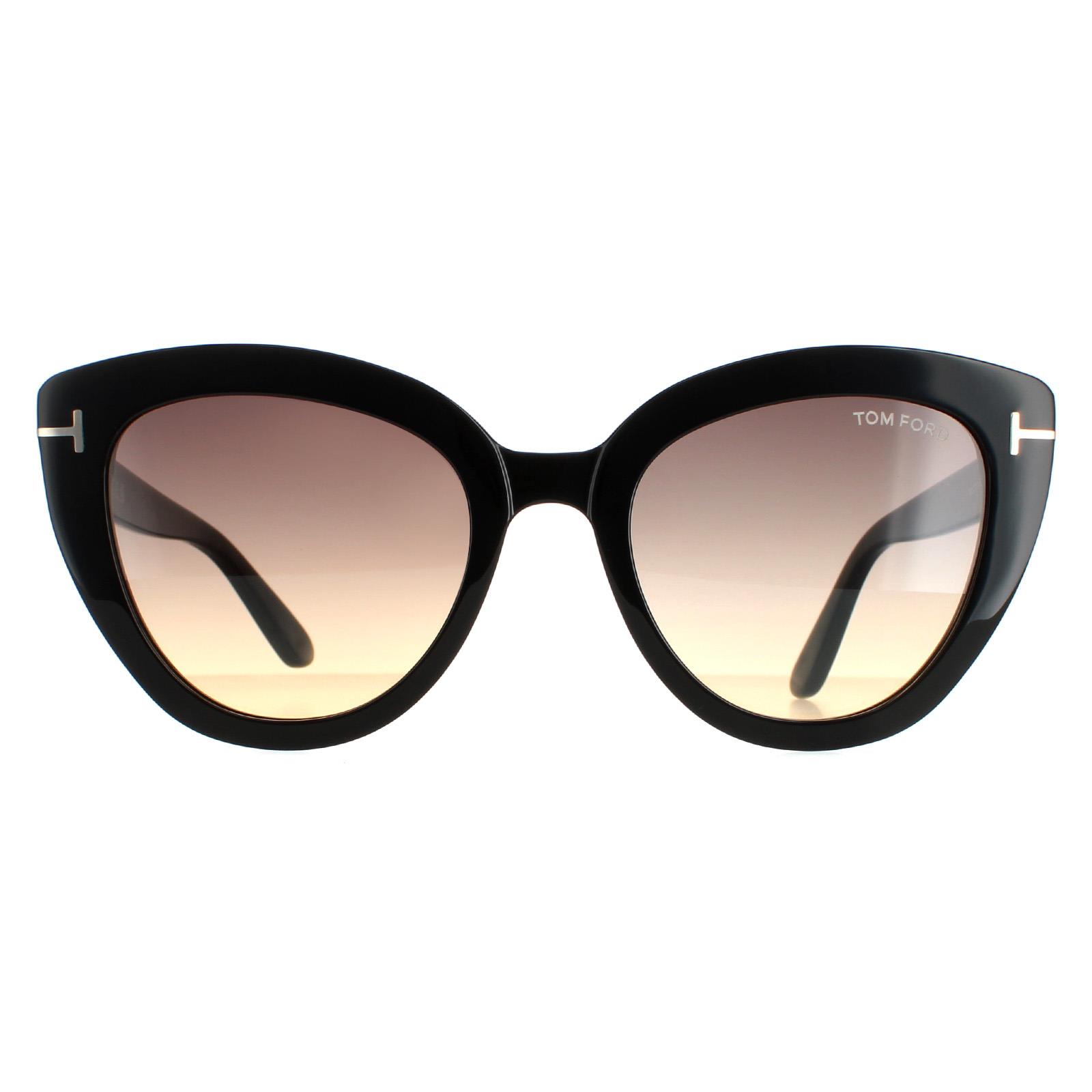 Lunettes de soleil Tom Ford Izzi FT0845 01b Gradient de fumée noire brillante