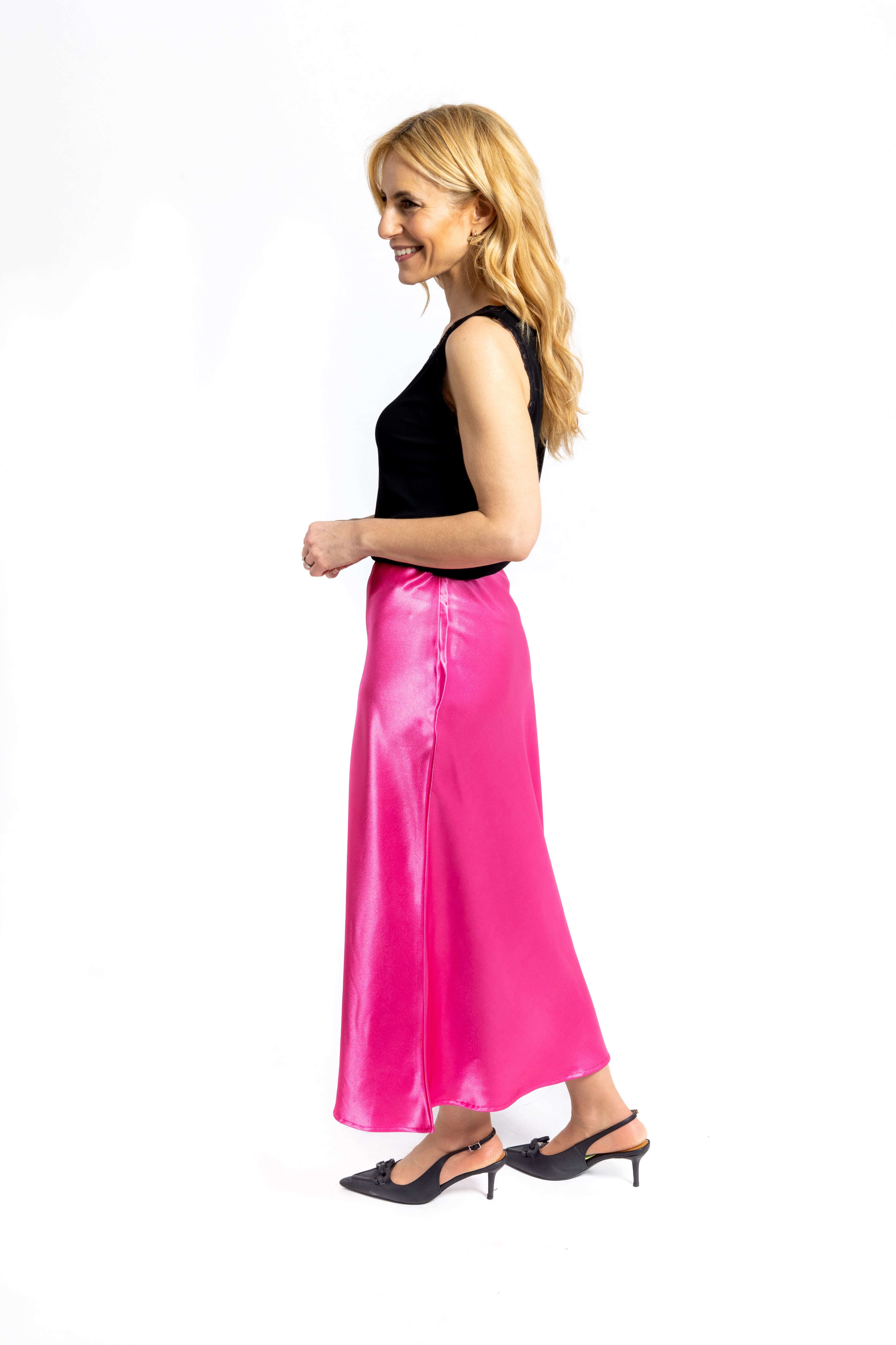 ChapterLondon Kjol i rosa satin dam – bild 2