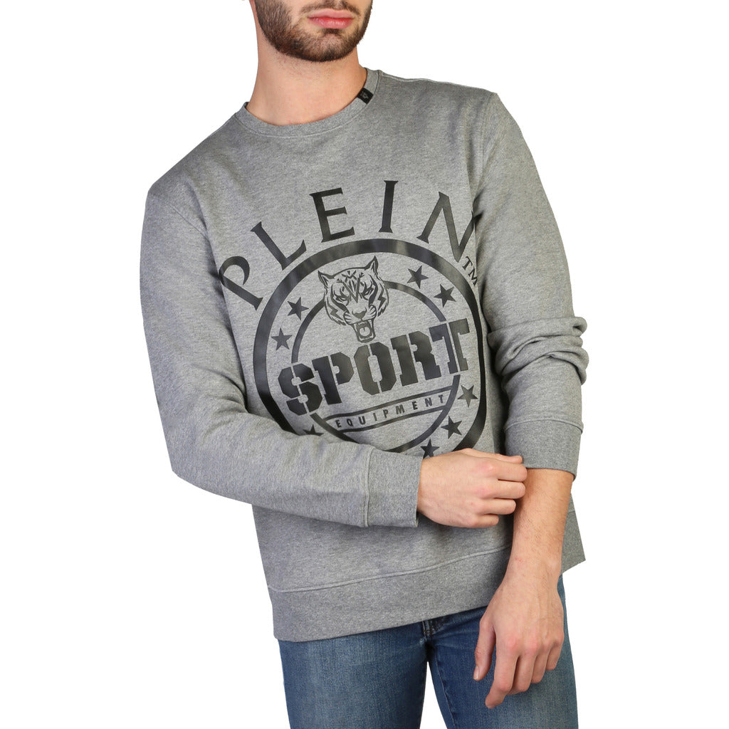Thumbnail - Plein Sport Herren Grauer Baumwollpullover