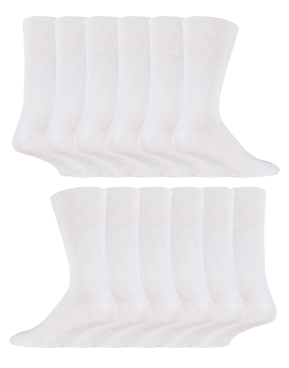 Thumbnail - 12 Paar Multipack Gentle Grip Top Diabetiker Socken | IOMI | Mid Calf Loose Top Non Elastic Cotton Socken mit Handlinked...