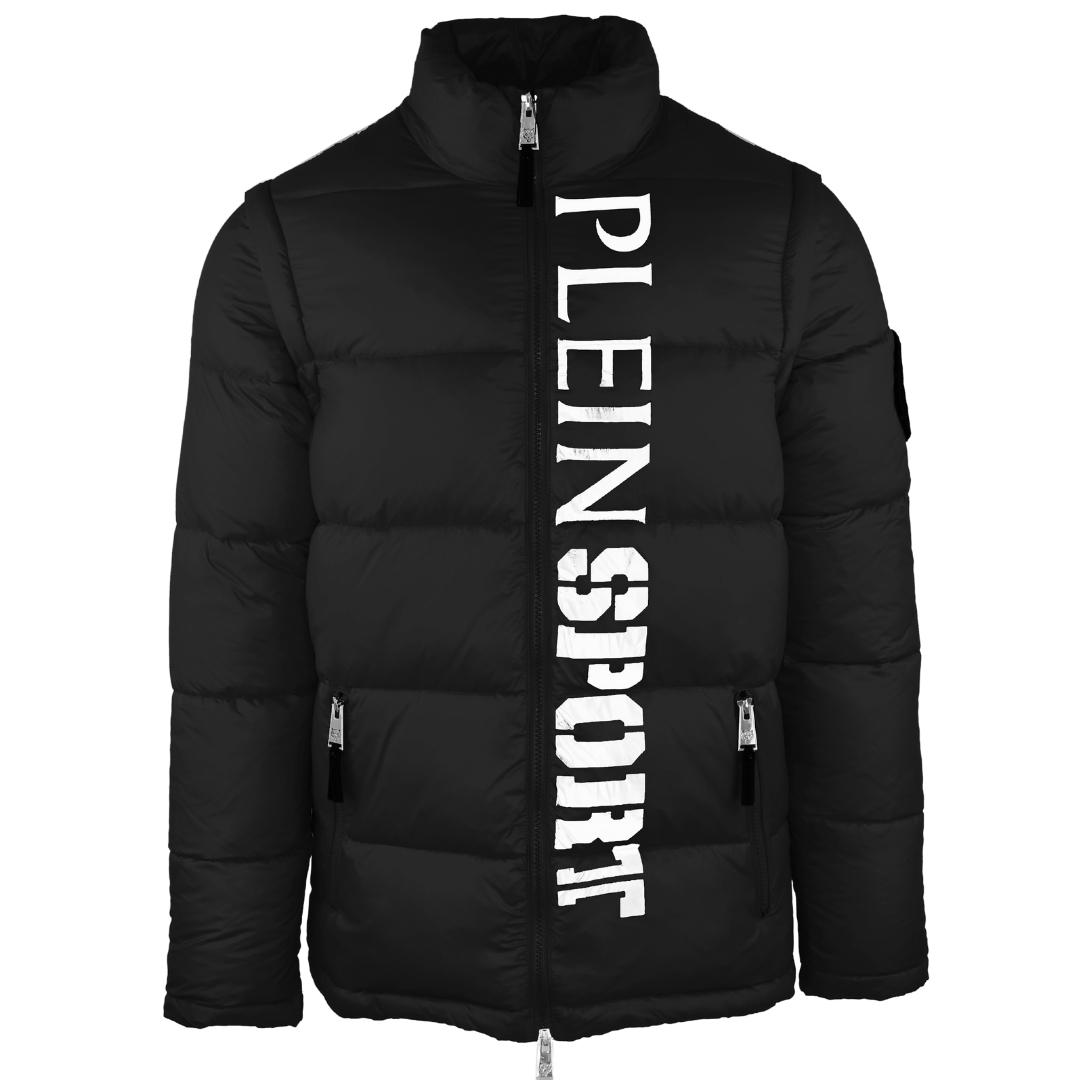 Thumbnail - Plein Sport Vertical Logo Padded Black Jacket
