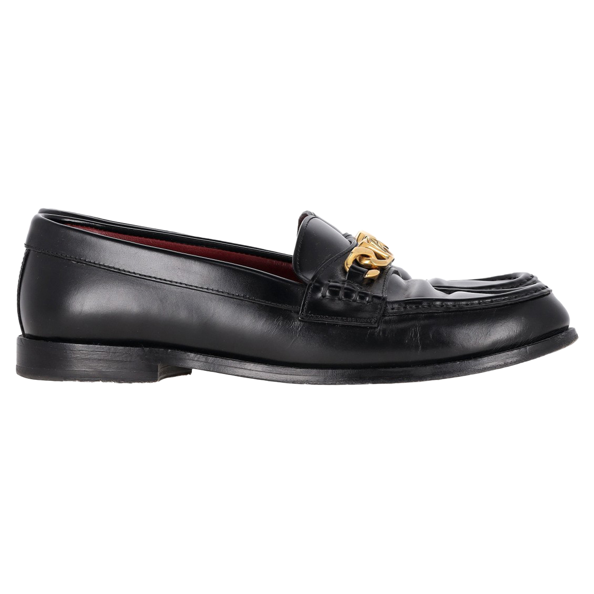 Valentino VCHAIN Loafers i svart läder
