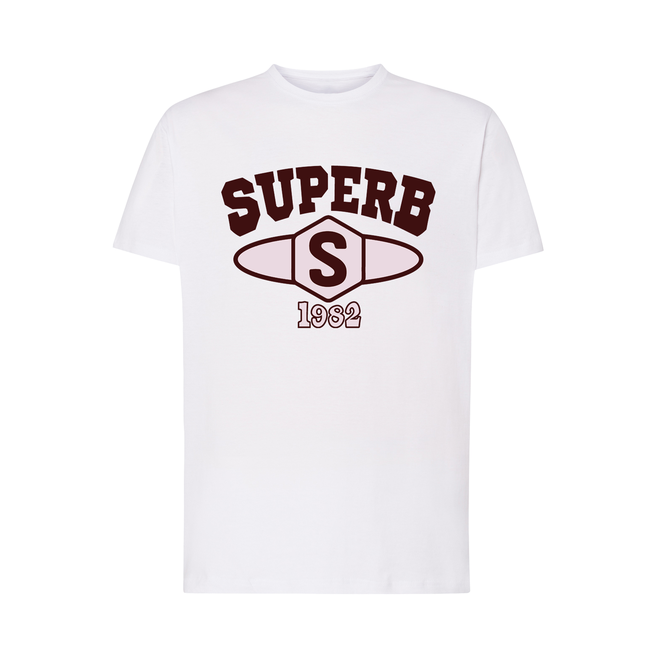 Superb University SPRBCA-2201 kortärmad T-shirt med rund hals för män herr – bild 2