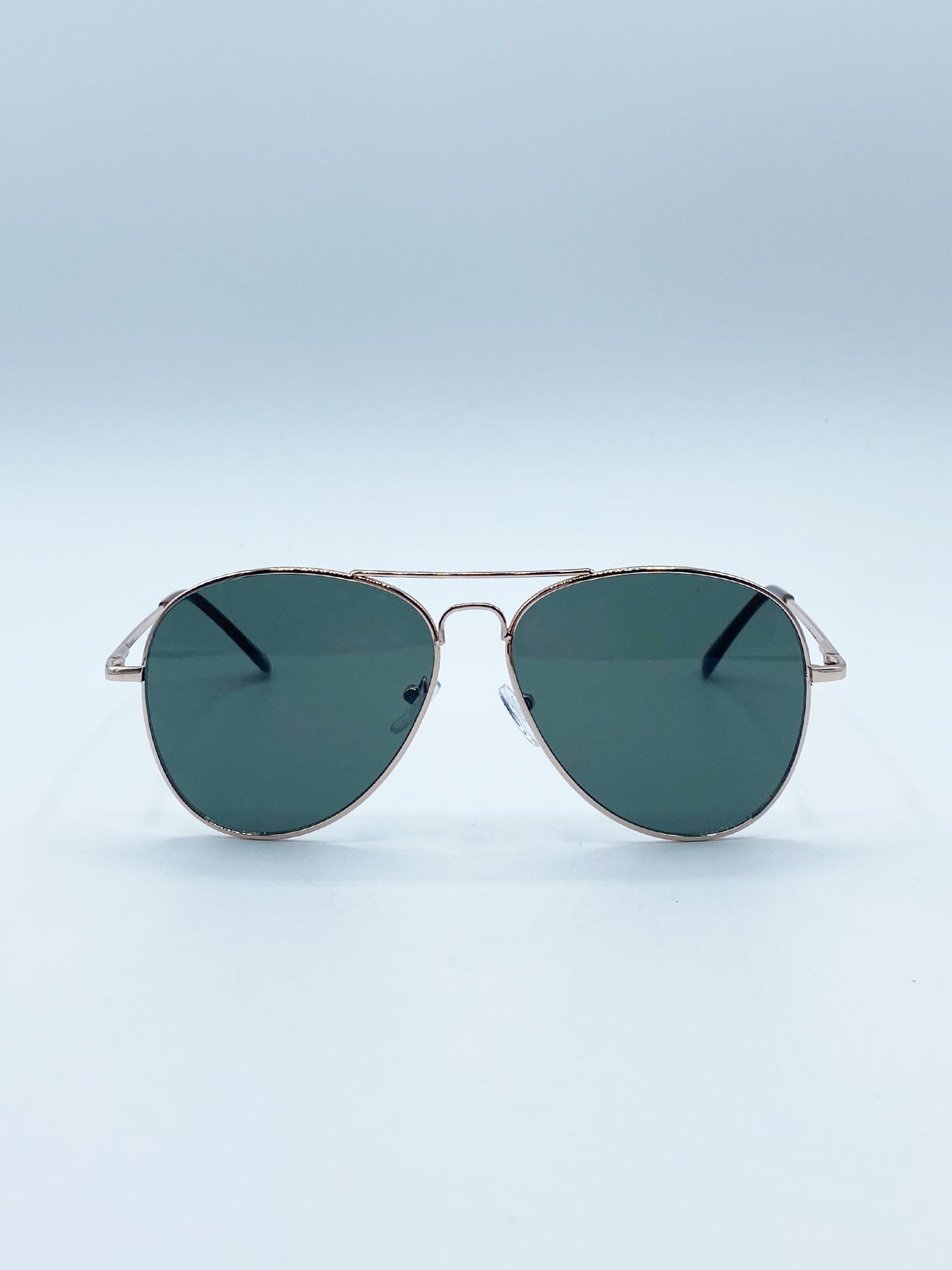 SVNX Mens Gold Frame Aviators with Khaki Lenses Metal - One Size