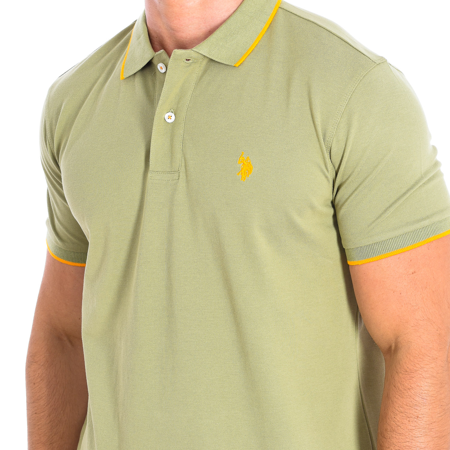 US Polo Assn KORY Kortärmad Polo med kontrastfärgad kavajkrage 64782 man pikéer herr – bild 2