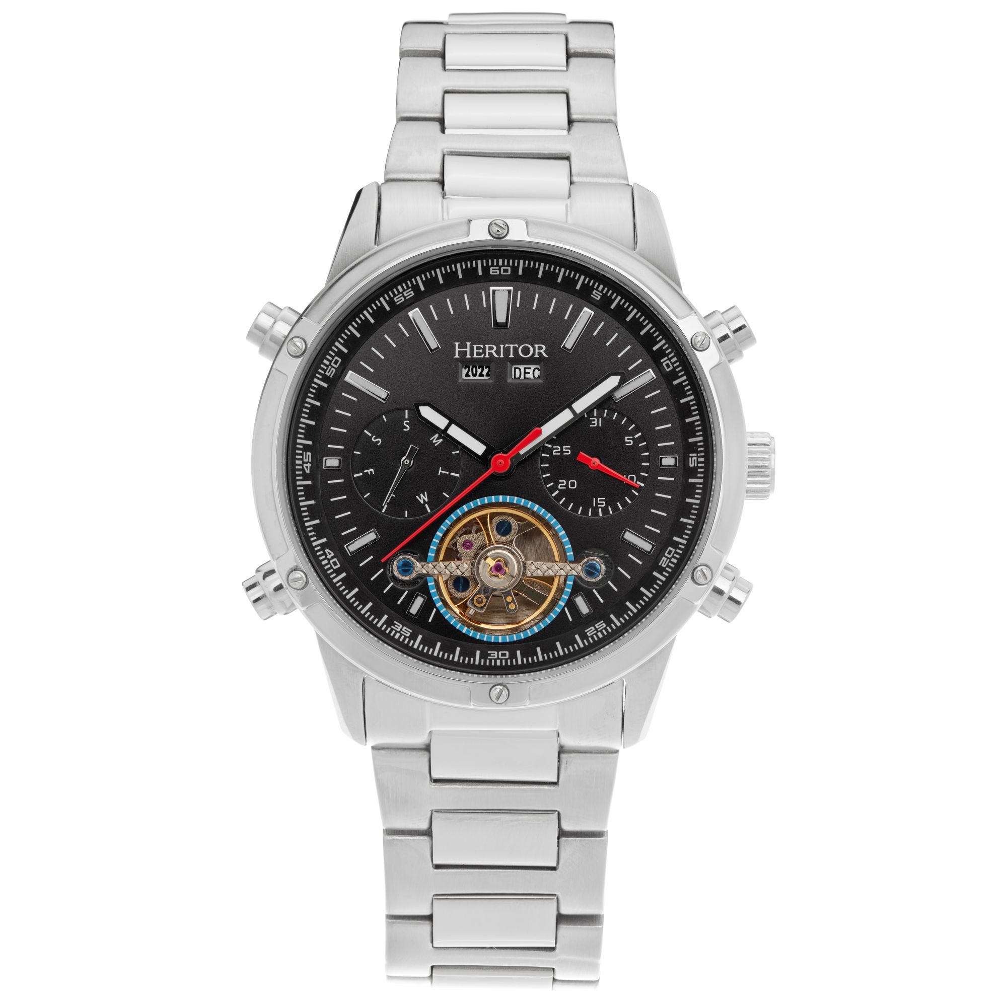 Thumbnail - Heritor Automatik Wilhelm Semi-Skelett Armbanduhr mit Tag/Datum