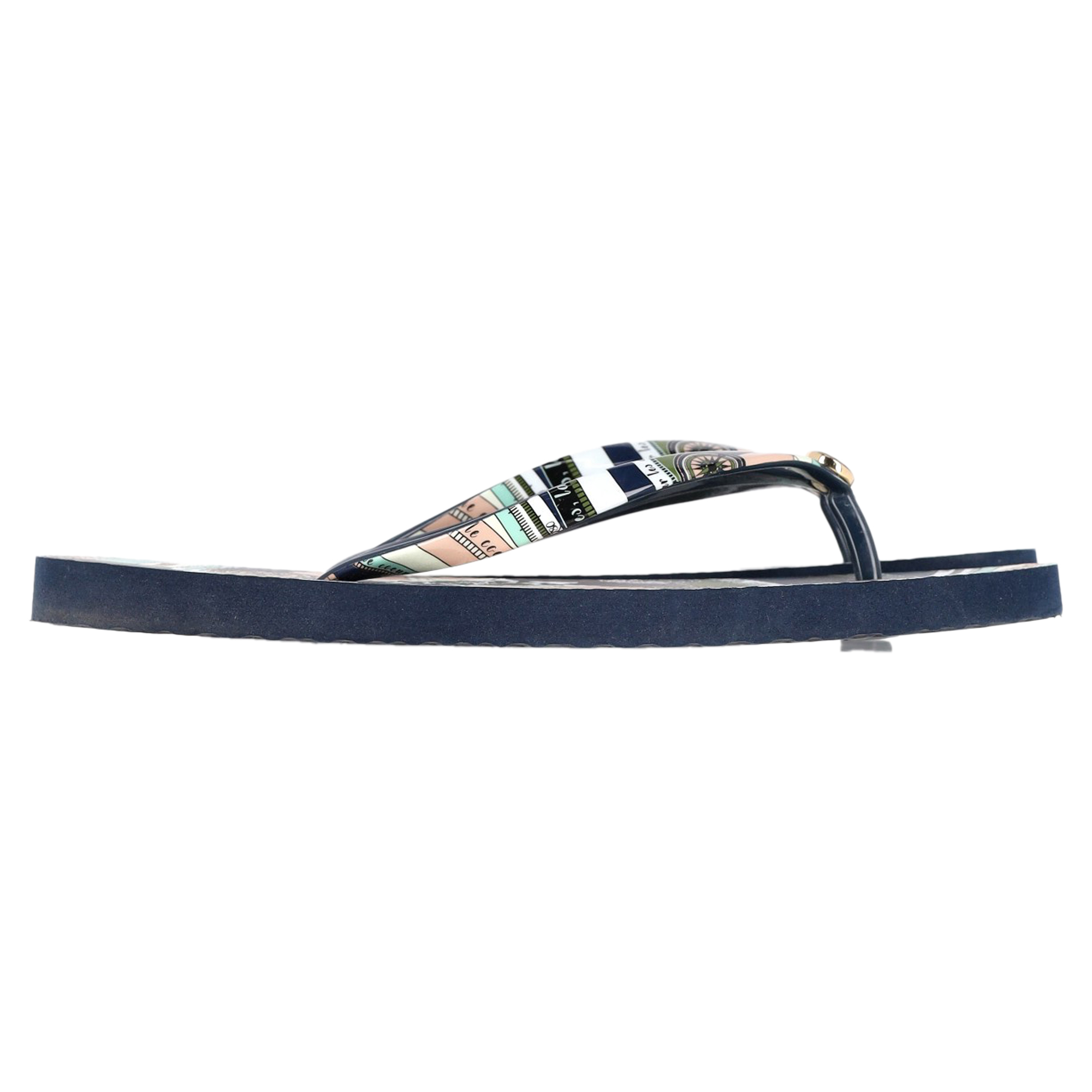 Tory Burch Tryckt Flip-Flops i Flerfärgad Gummi