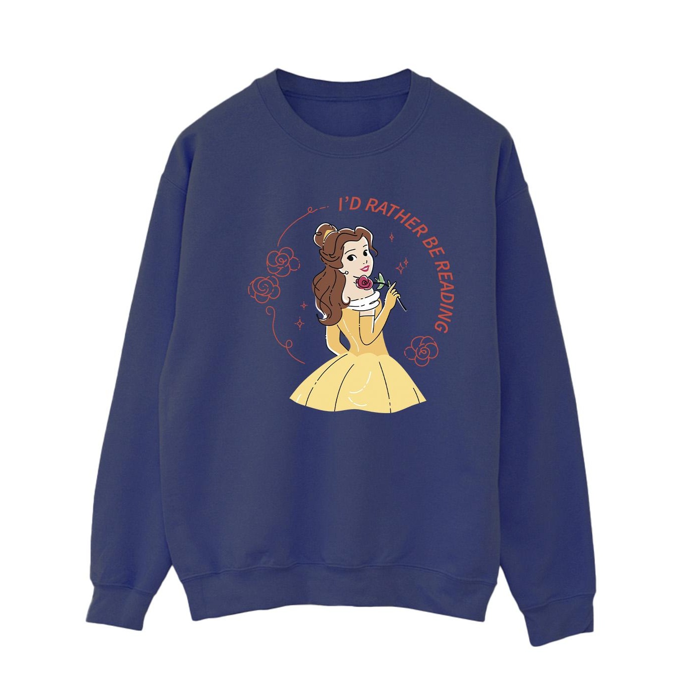 Disney - "Beauty And The Beast I'd Rather Be Reading" Sweatshirt für Damen (Marineblau)