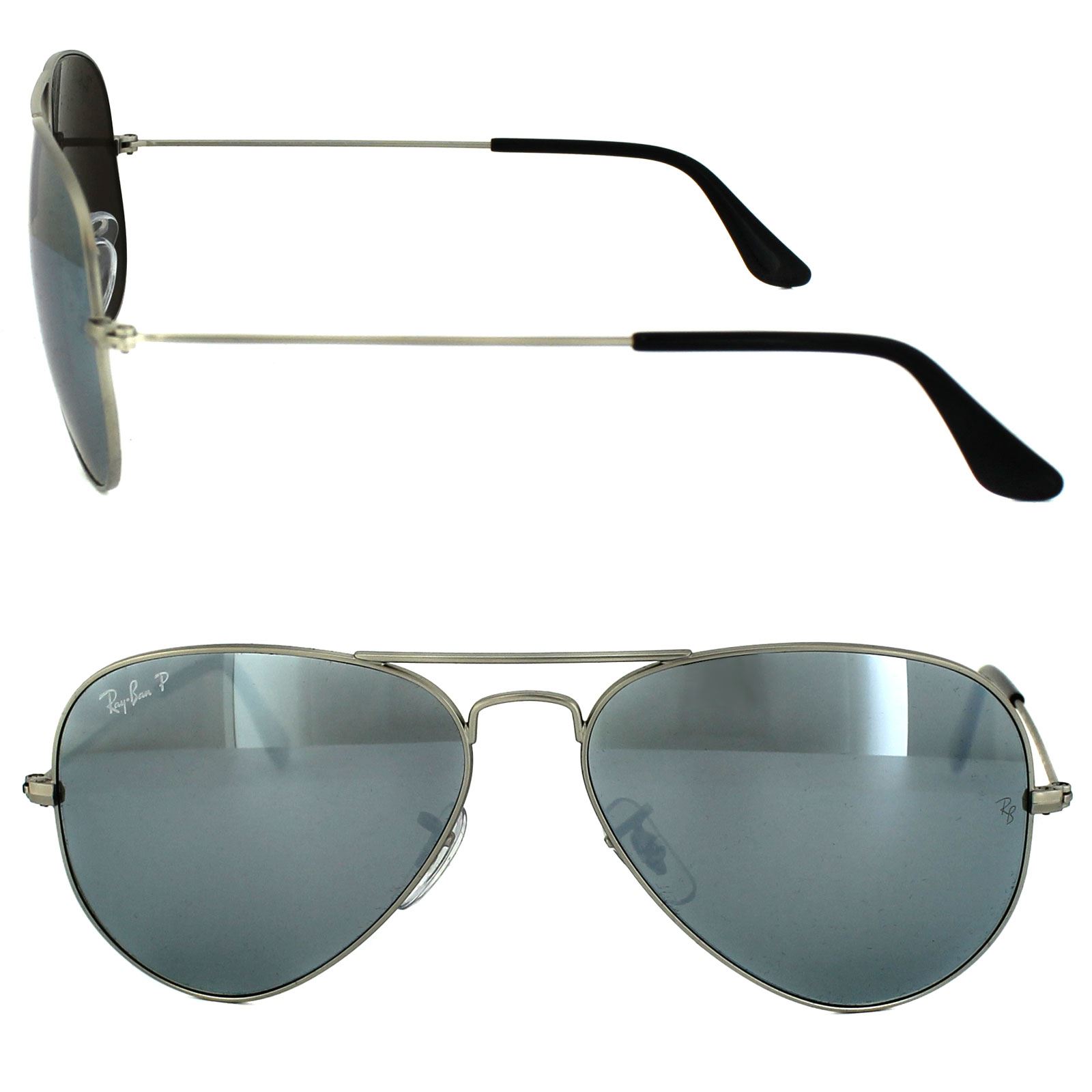 Ray-Ban Aviator Unisex Silver Mirror Sunglasses Polarized Metal – One Size