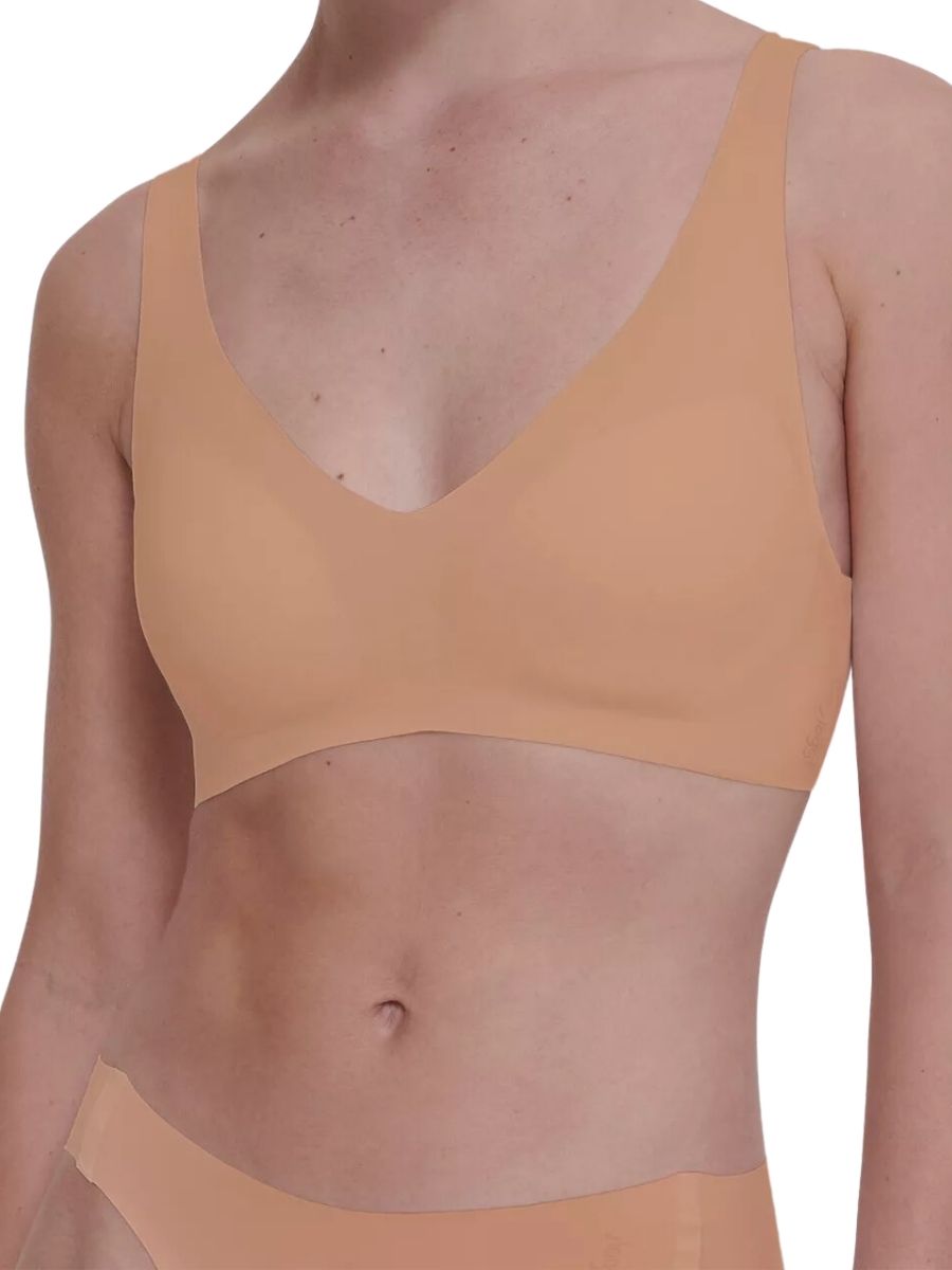 Sloggi Womens ZERO Feel 2.0 Soft bra - Beige Polyamide - Size Large