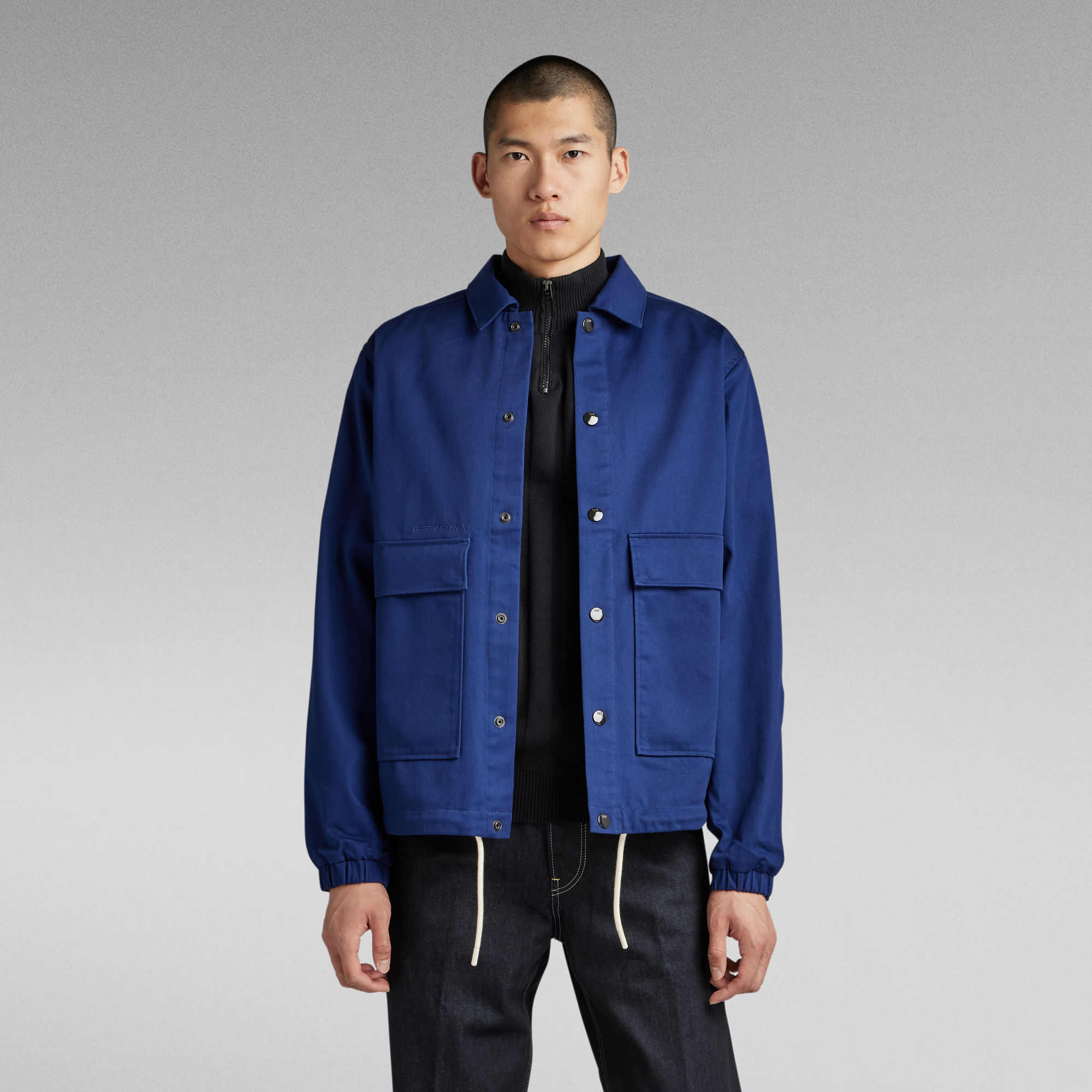 G Star Raw Mens G-Star RAW Coach Jacket - Navy Cotton - Size Medium