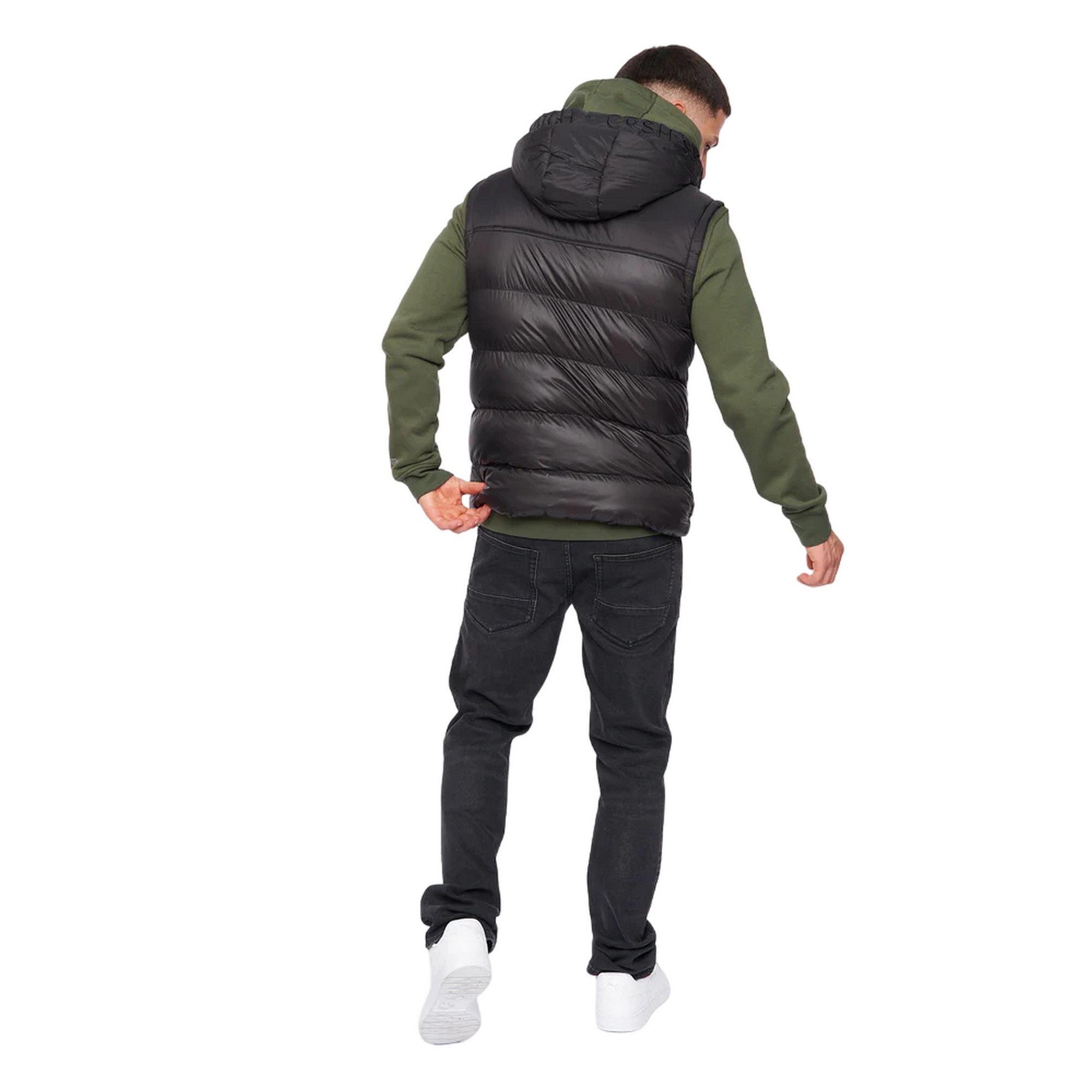 Crosshatch Mens Craystore Hooded Gilet (Svart) västar herr – bild 2