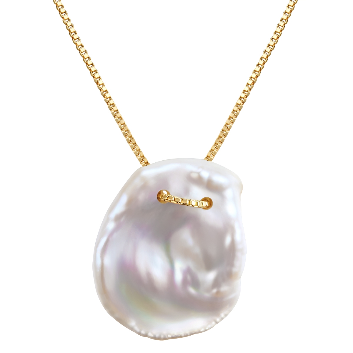 Valero Pearls Womens Female Sterling Silver Necklace - Gold - Size 45cm