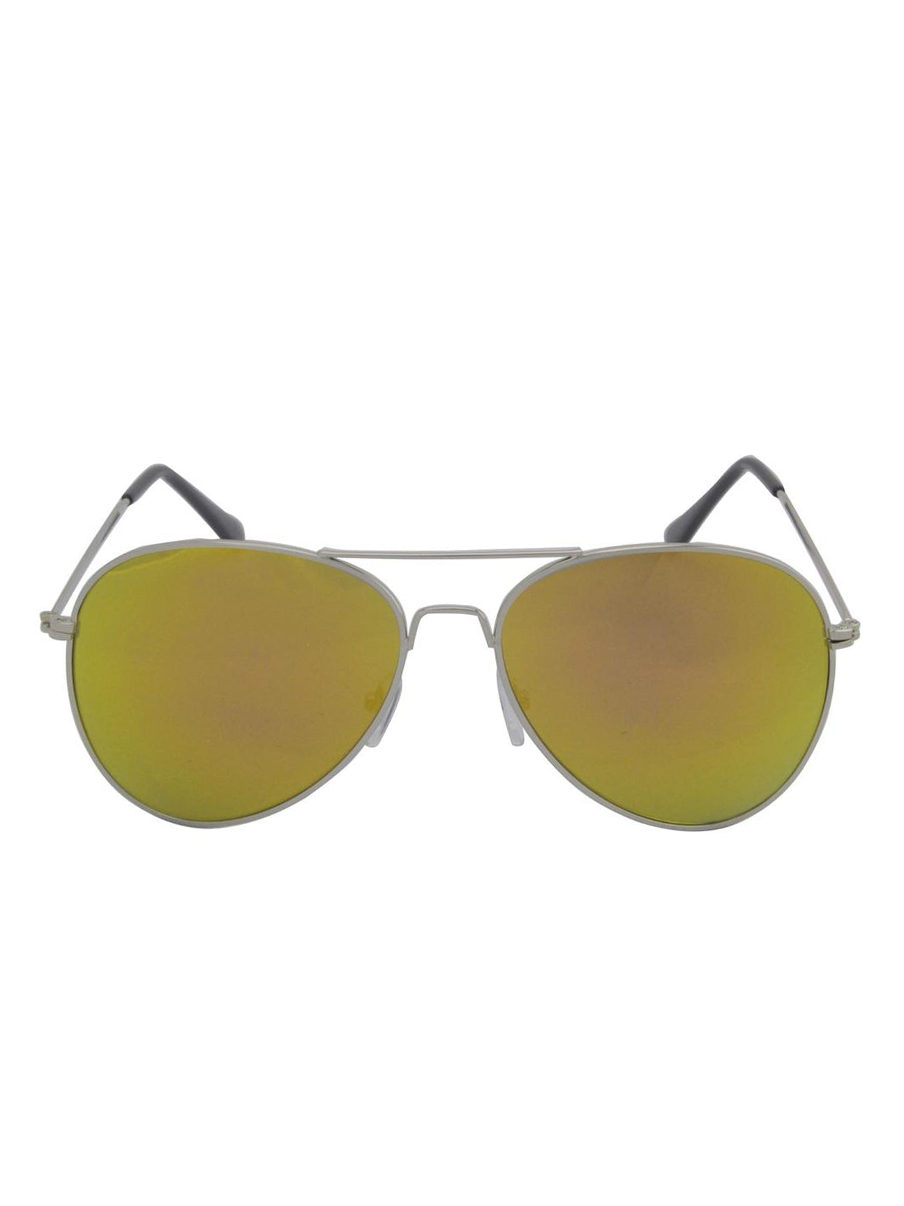 SVNX Unisex Metal Frame Aviator Sunglasses with Revo Lenses - Silver - One Size