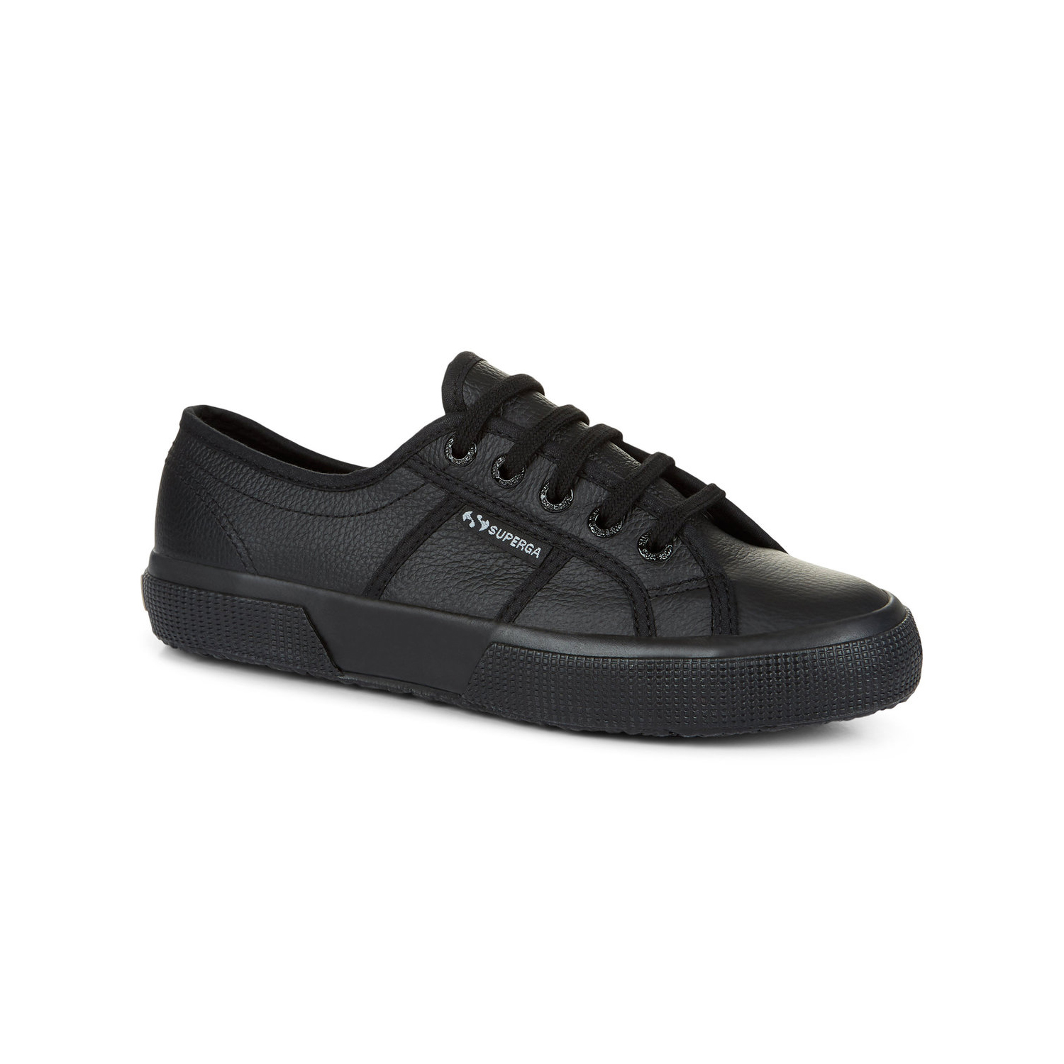 Superga Unisex Adult 2750 Efglu Leather Trainers (Total Black) - Size UK 3