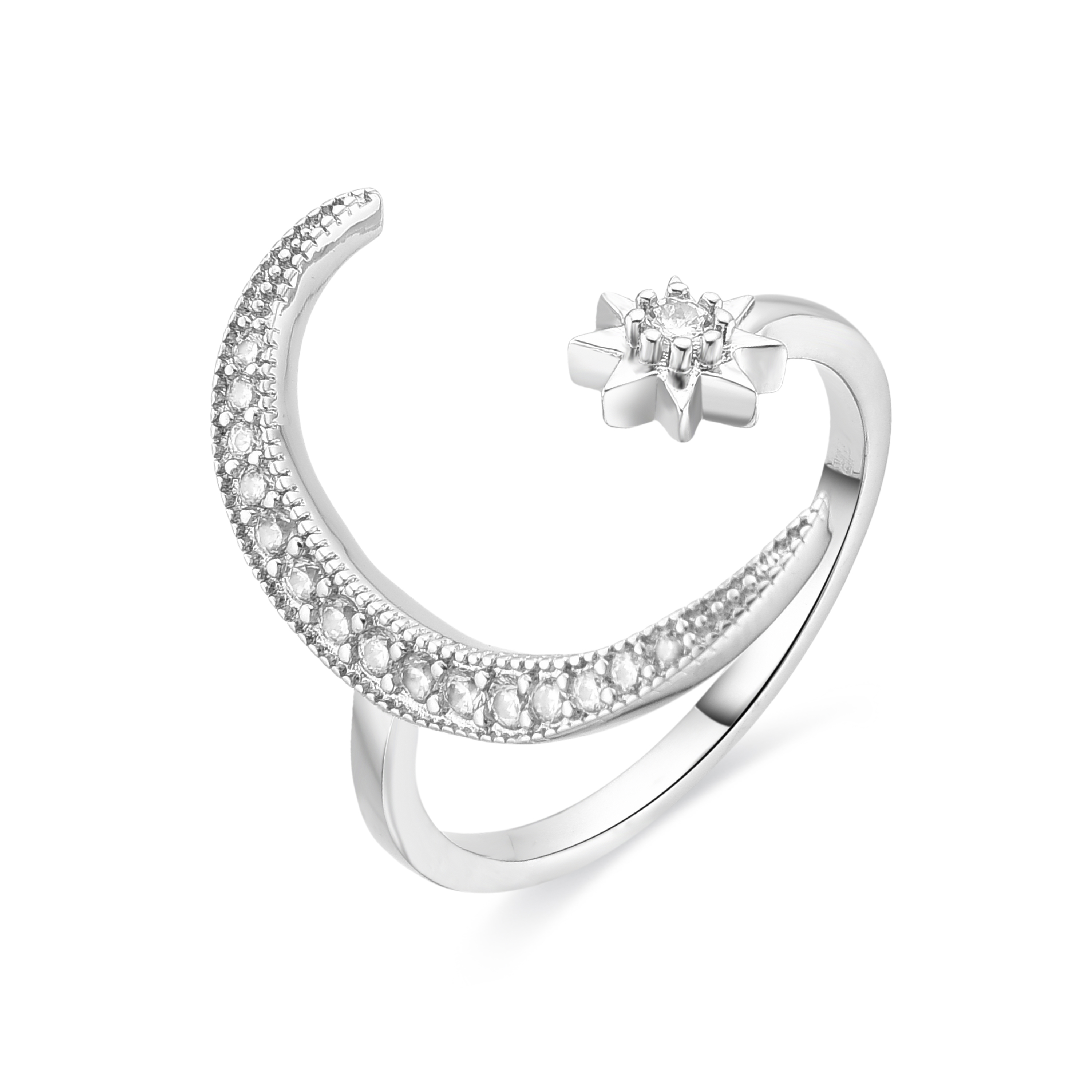 Thumbnail - Ring Luxenter Meral, mit glänzenden Zirkonen, rhodiniert