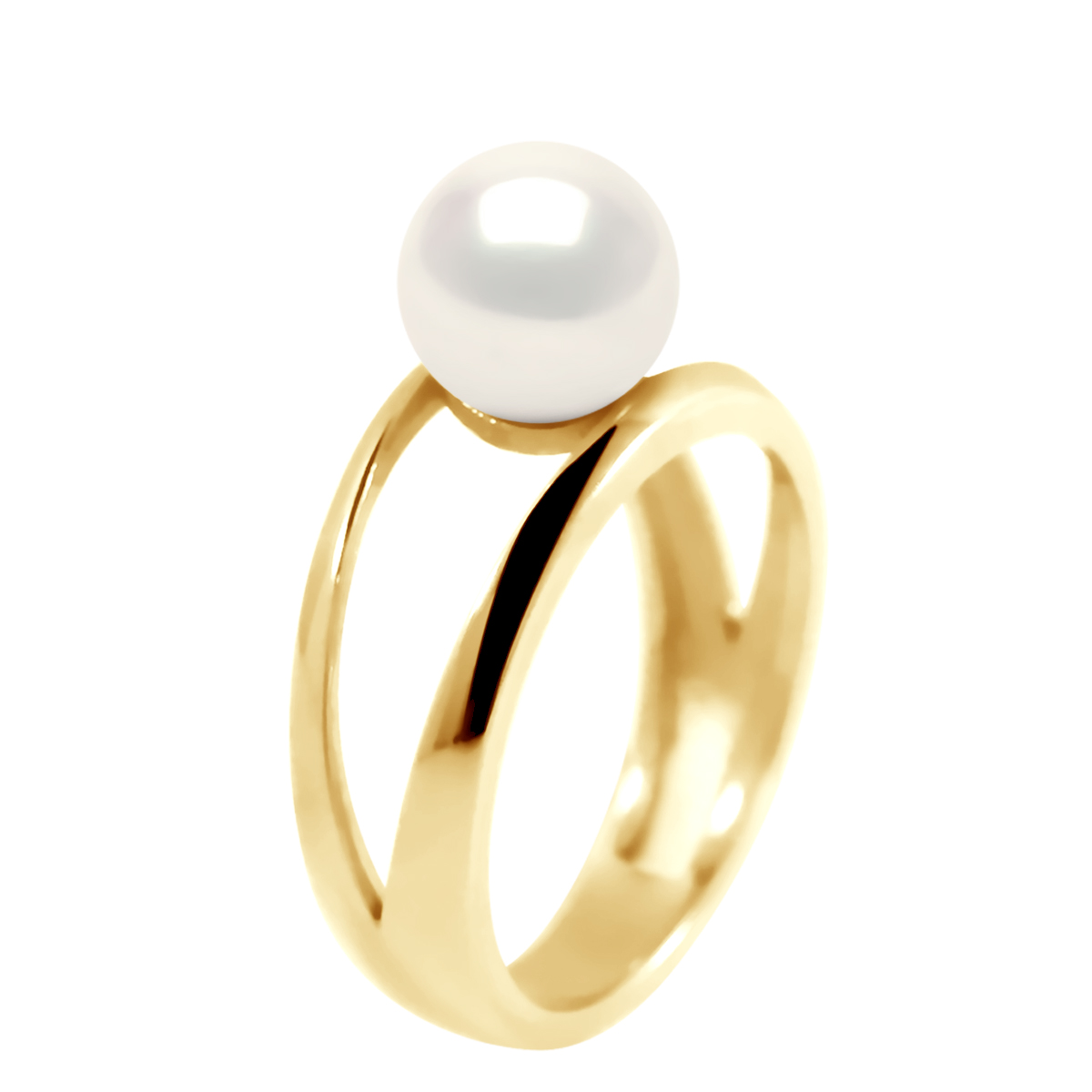 Thumbnail - DIADEMA - Ring in Gelbgold - Echte Süßwasserperlen