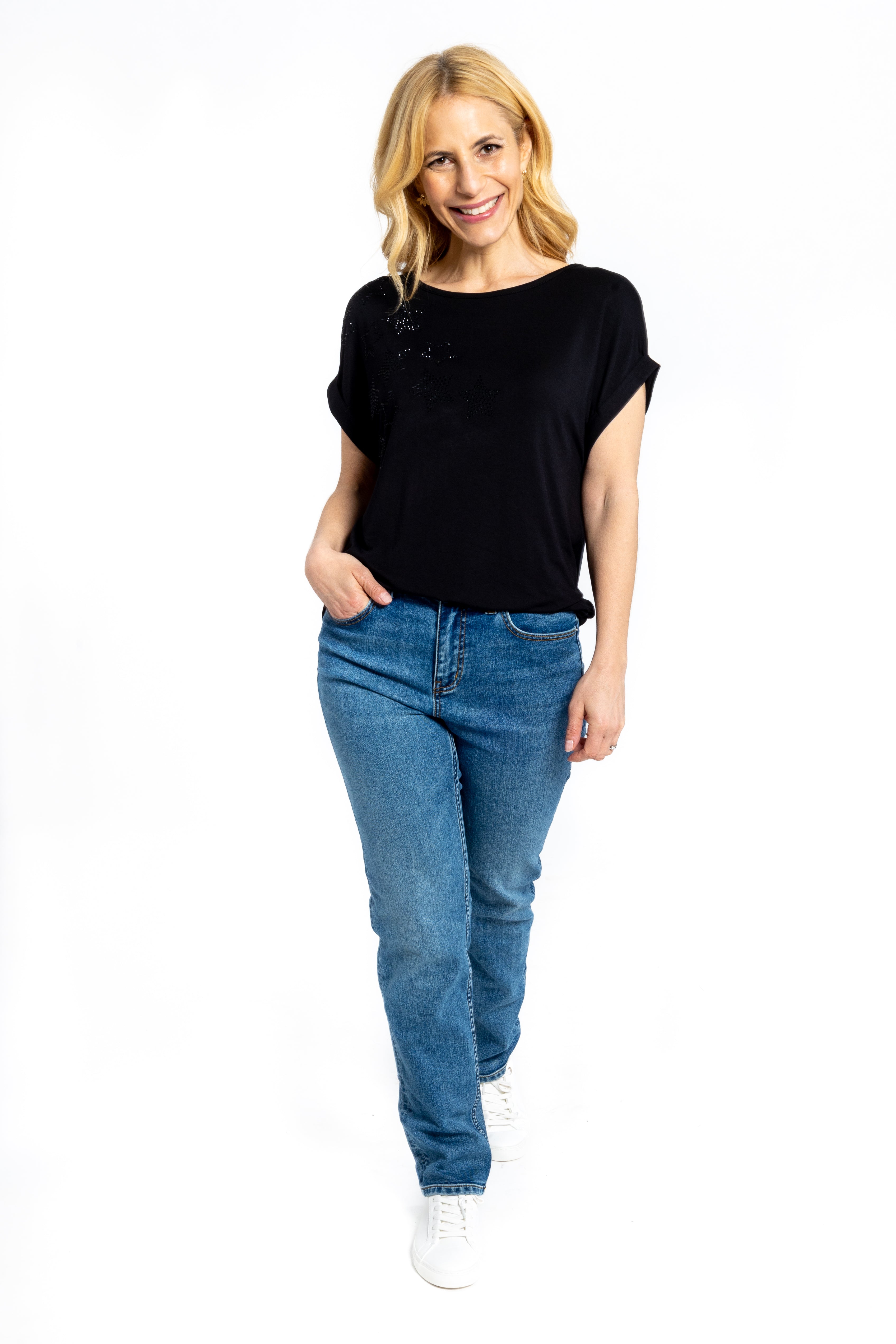 Starburst Kurzarm-T-Shirt - Schwarz S