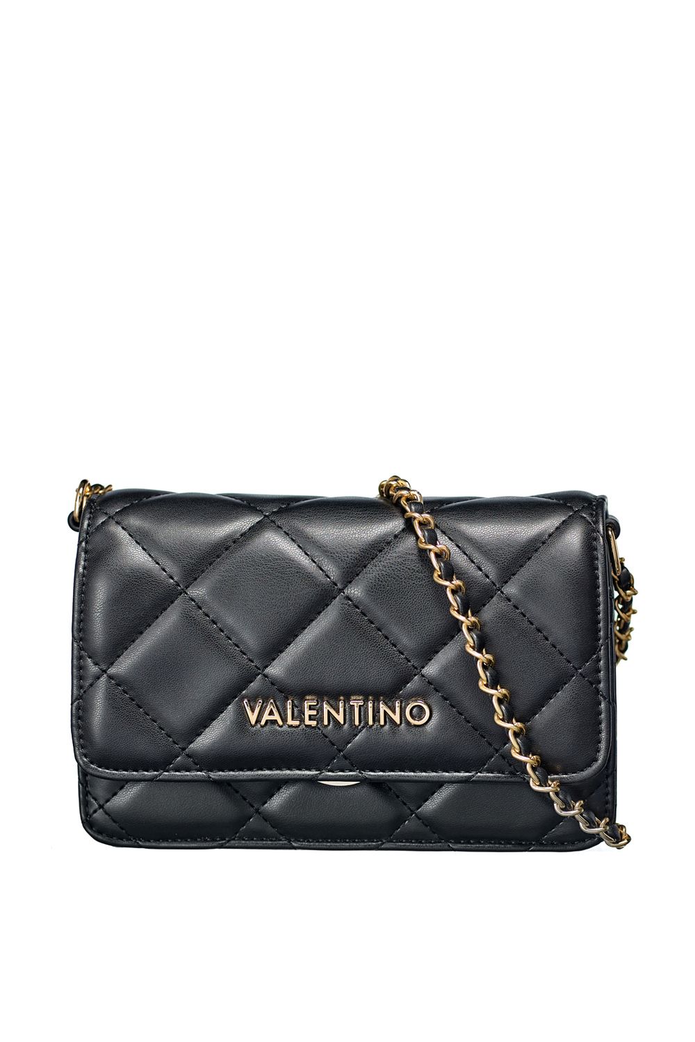 Valentino Ocarina Quilt Schoudertas met Klep Zwart