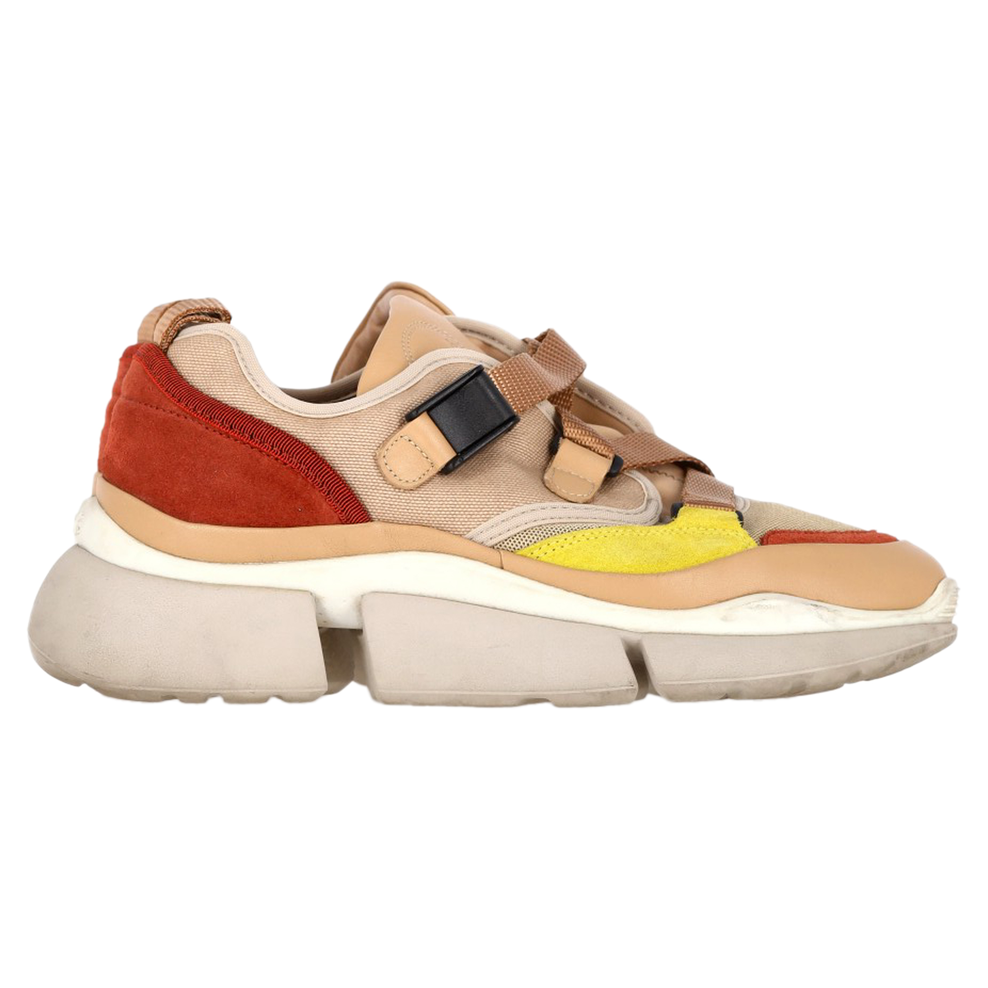 Chloe Pre-owned Womens Chloé Sonnie Low-Top Sneakers in Multicolor Leather and Mesh – Multicolour – Size EU 37