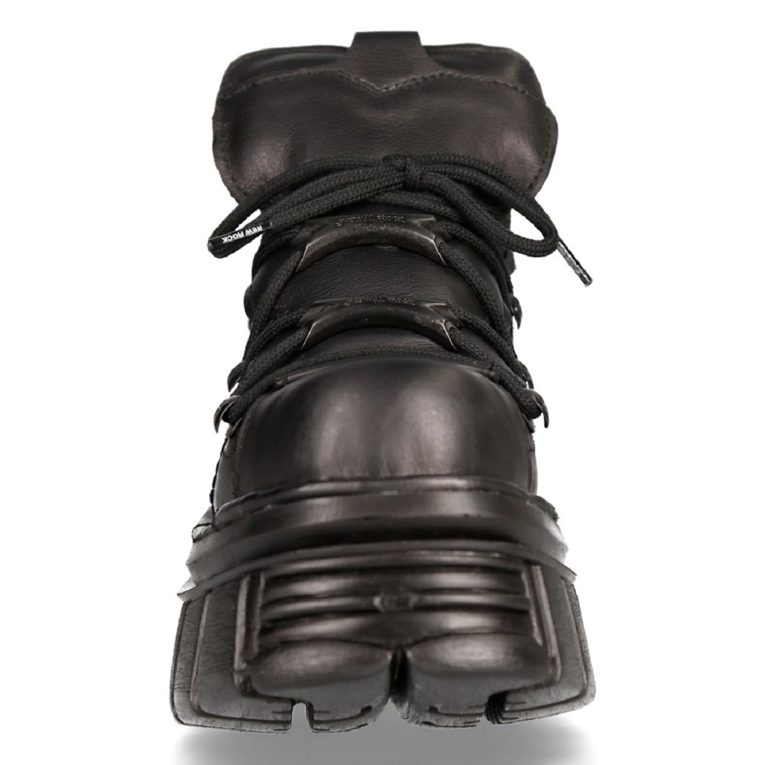 New Rock 106N-S52 TOWER SHOES Metallic Svart Läder Biker Punk Gothic Boots stövletter dam – bild 2