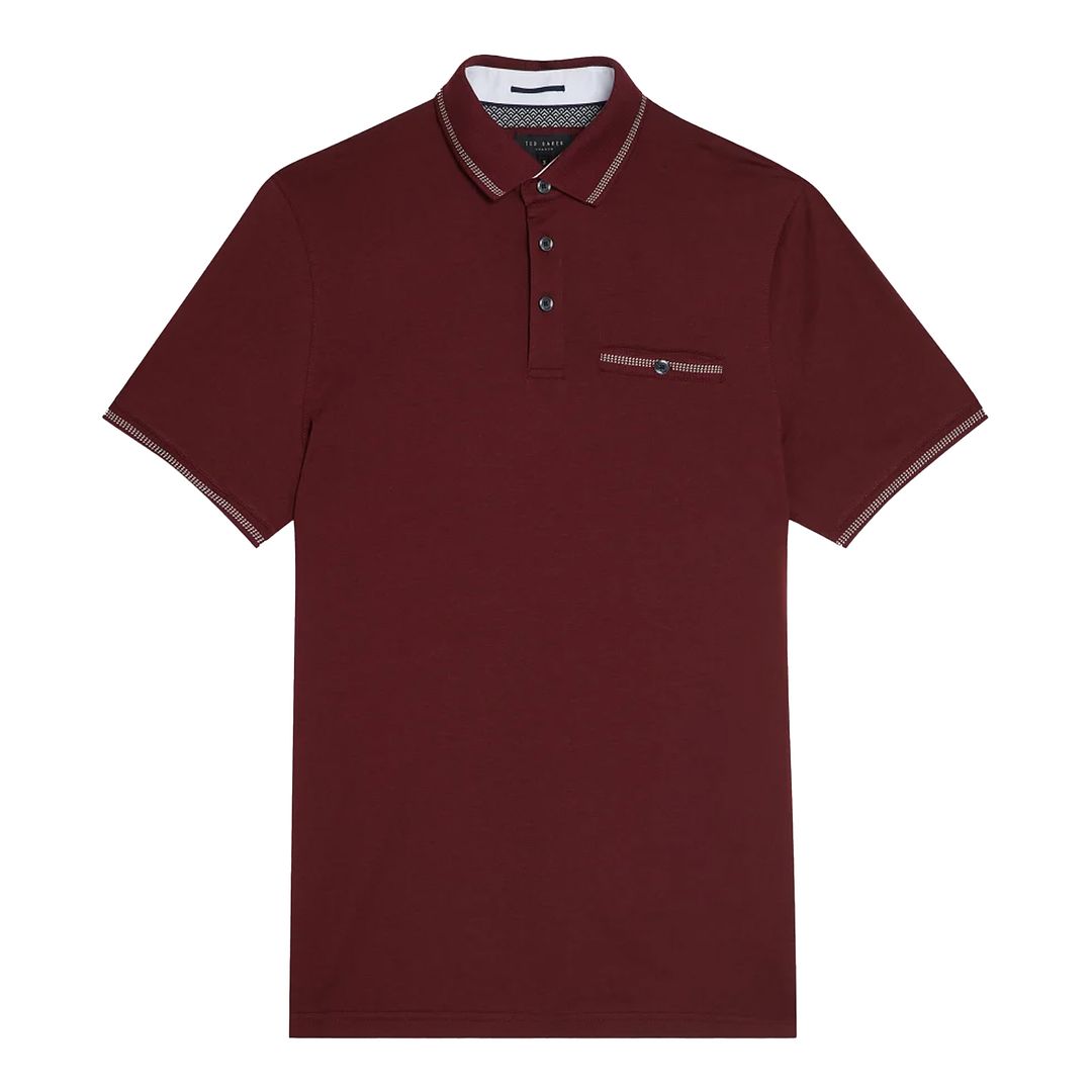 Thumbnail - Ted Baker Tortila Mens Maroon Polo -Hemd