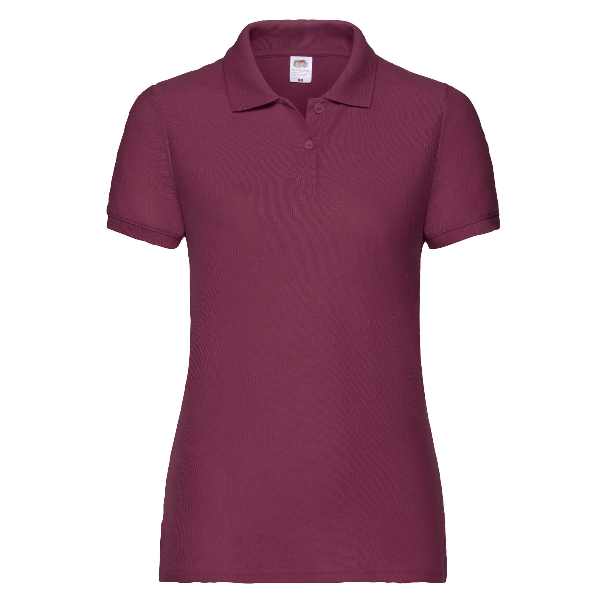 Thumbnail - Fruit of the Loom - "Lady Fit 65/35" Poloshirt für Damen (Burgunderrot)