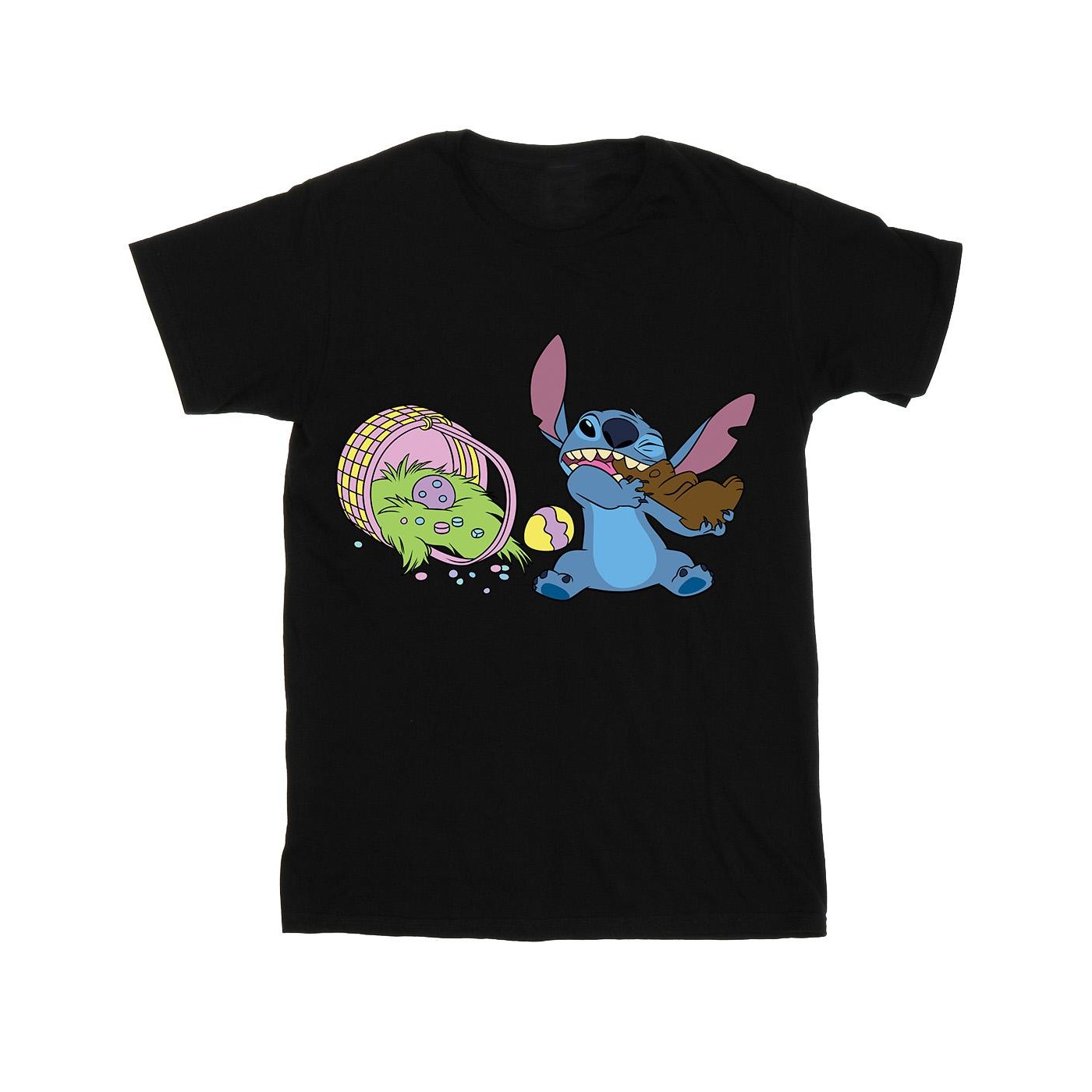 Disney - "Lilo And Stitch Stitch Easter Eggs" T-Shirt für Jungen (Schwarz)