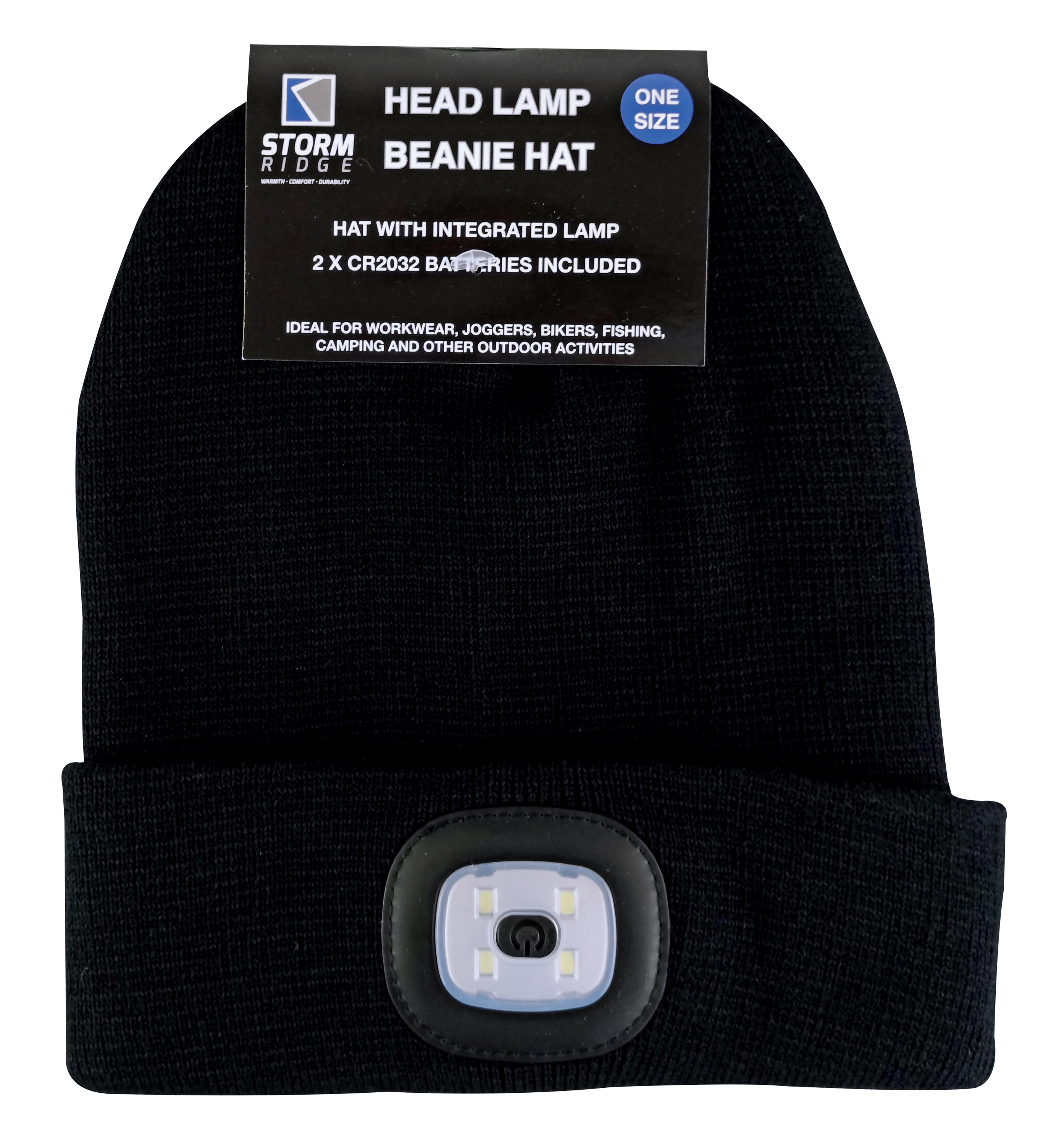 Sock Snob Vuxna / Herrar Vinterstickad Beanie Mössa med LED-glödande ljusfackla – bild 2
