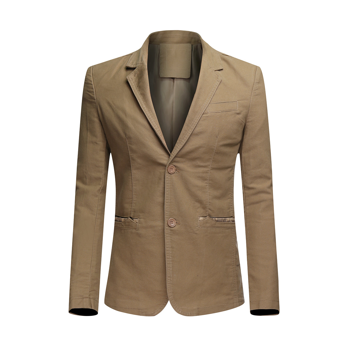 Thumbnail - Herren Casual 2 Knöpfe Herbst Blazer Slim Fit Sport Mantel Beige