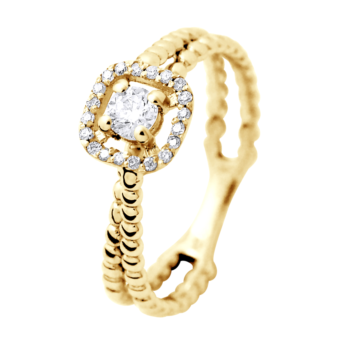 Diadema Womens – Ring – Prestige Jewelery – Yellow Gold – White – Size T