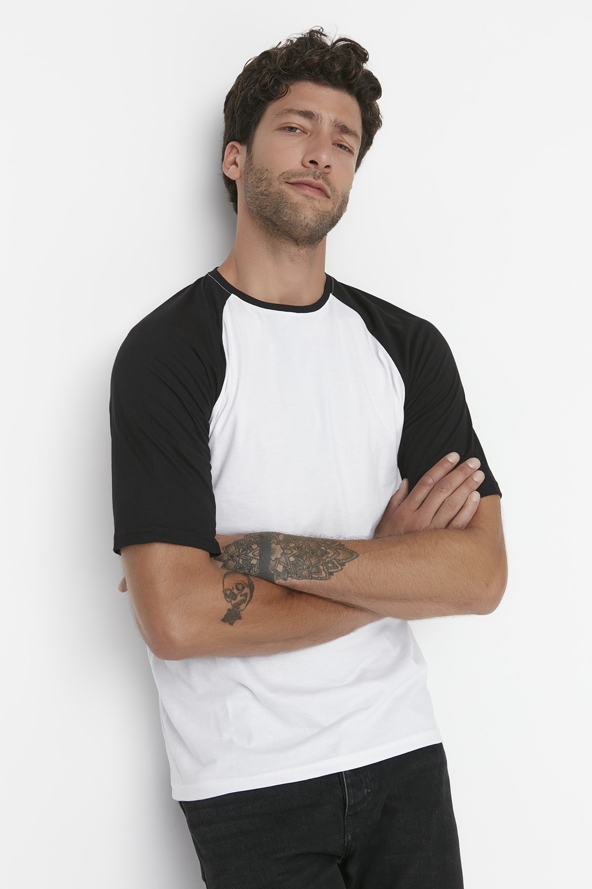 Herrar Raglanärm Färgblock T-shirt