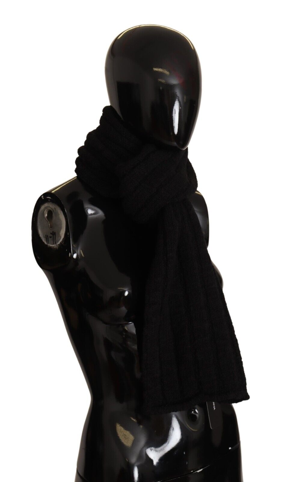 Dolce&Gabbana Damernas Svarta Jungfruull Stickad Unisex Värmande Sjal Scarf – bild 2