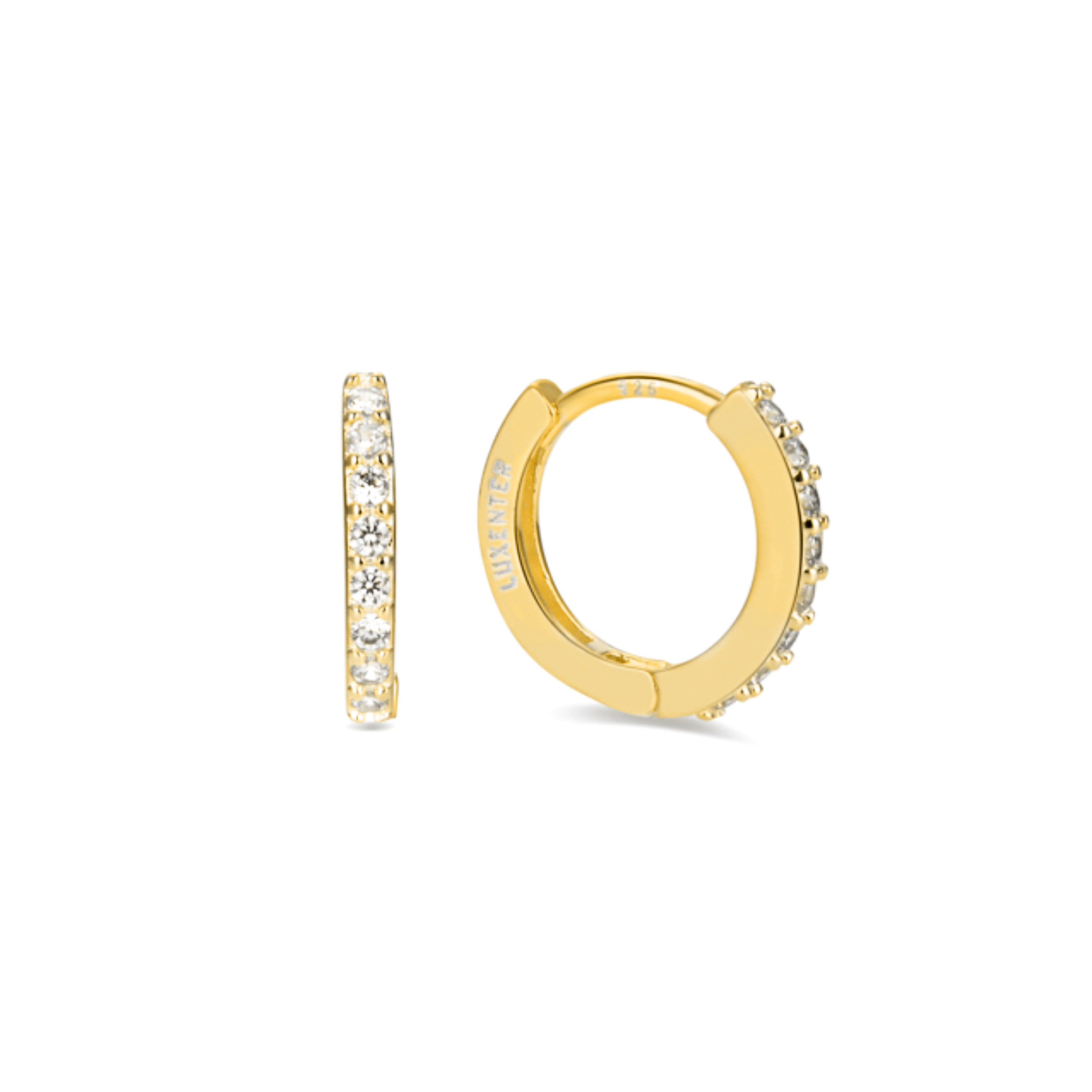 Luxenter valarys örhängen i 925 sterling silver och glänsande zirkonia med 18k gul guldplätering