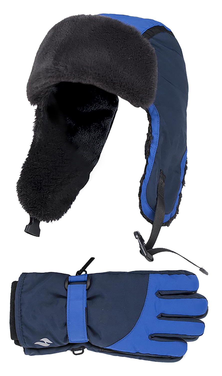 Heat Holders - Kinder Ski Handschoenen en Trapper Muts Set - Blauw