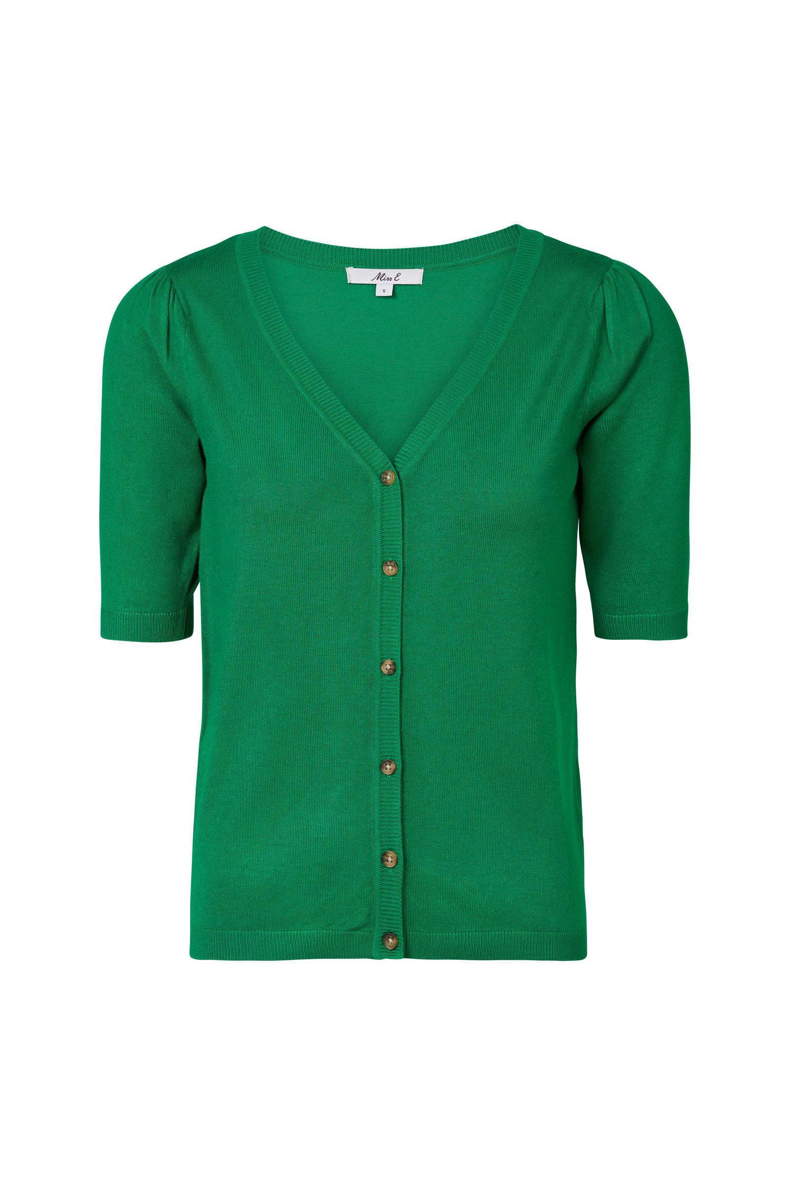 Miss Etam fijngebreid vest Eline groen