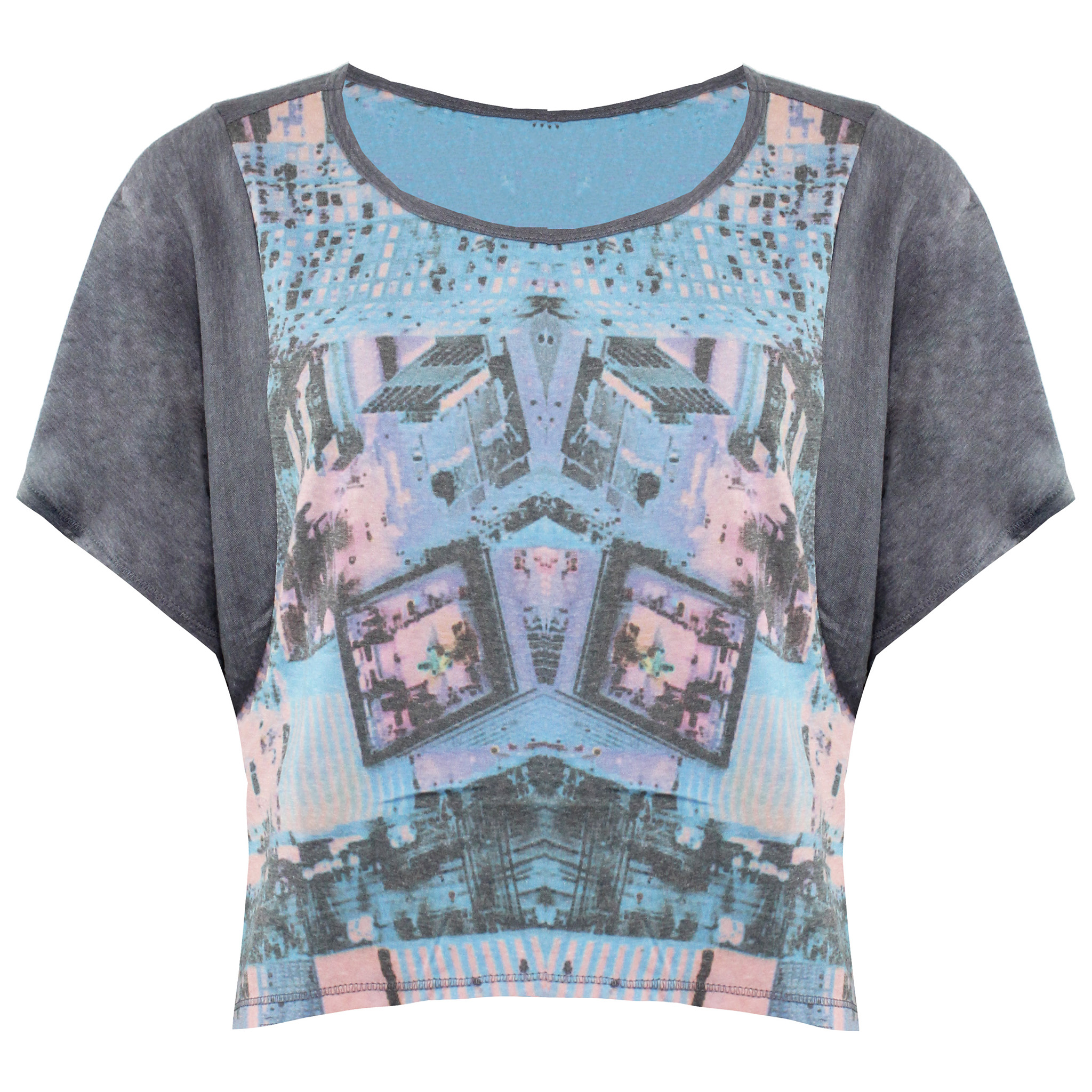 Thumbnail - Vans von der Wand rund kurze Ärmel graue Damen Start STRUCK CROP TOP V07THTG