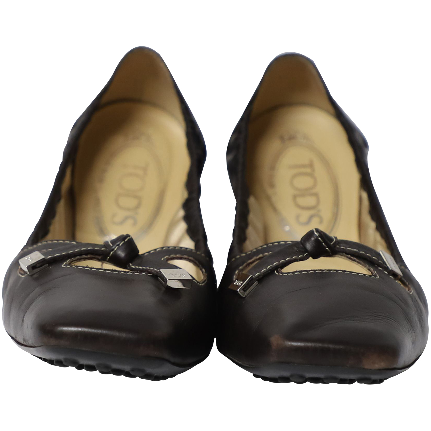 TodS Pre-owned Tod's Bowskrunch Ballerinaskor i Svart Läder dam – bild 2