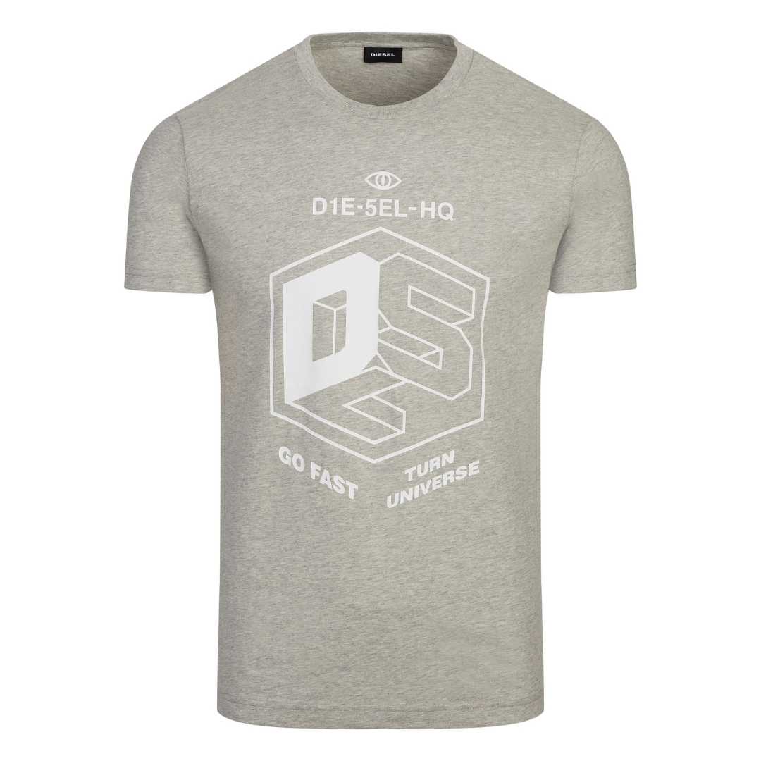 Thumbnail - Diesel T-Diego-A3 'DSL' Box Logo Graues T-Shirt