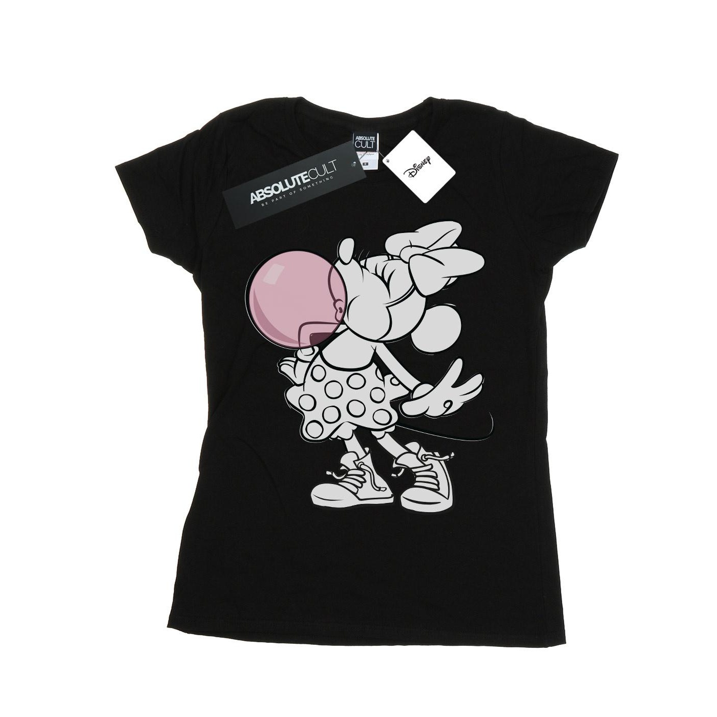 Thumbnail - Disney - "Minnie Mouse Gum Bubble" T-Shirt für Damen (Schwarz)