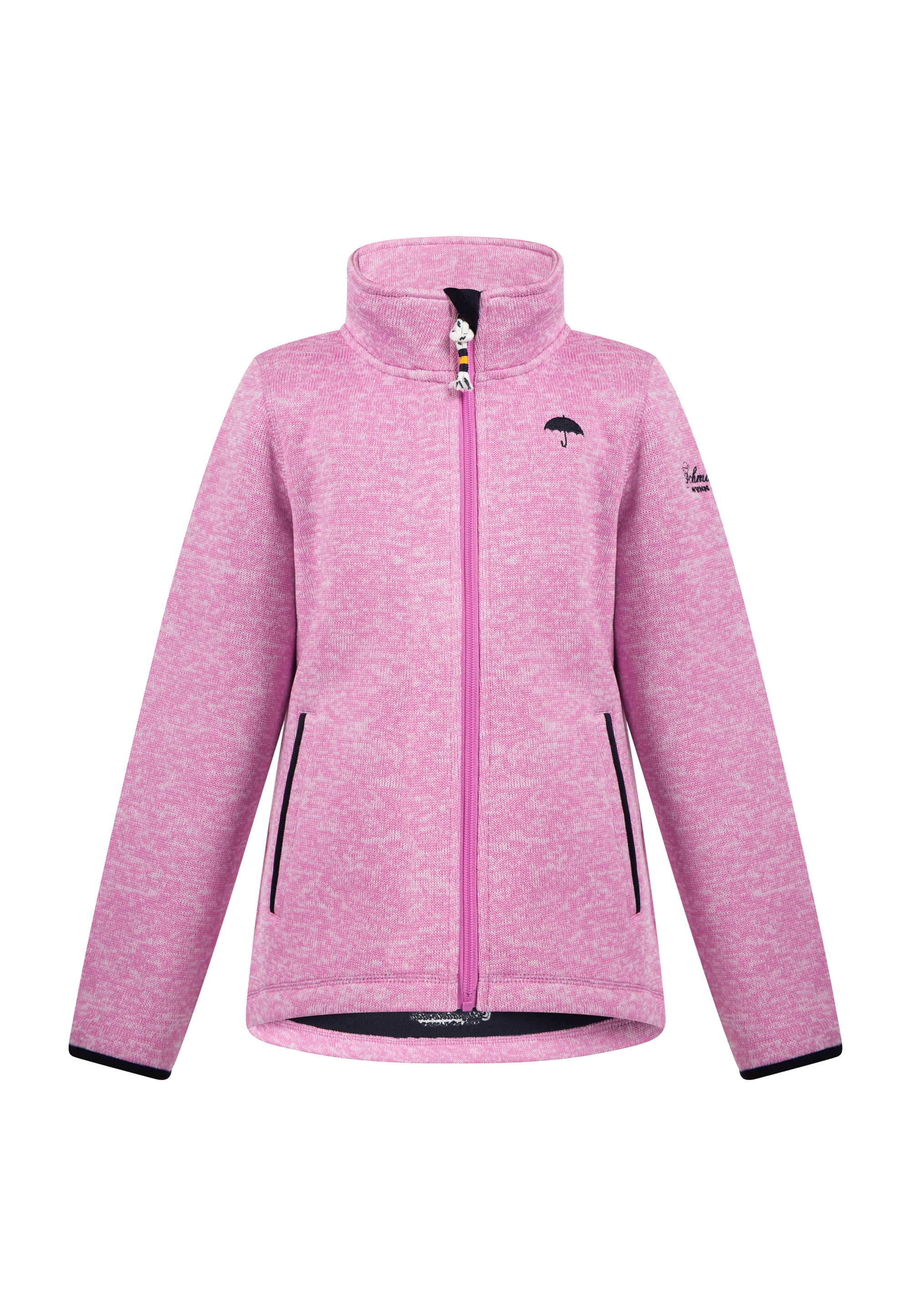 Thumbnail - Schmuddelwedda Strickfleecejacke Mädchen Bonbonpink Melange-280