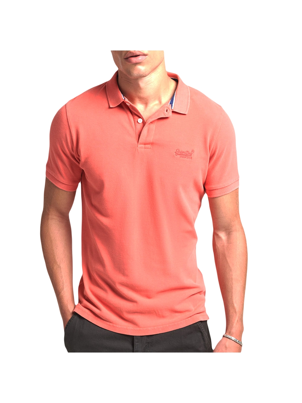 Thumbnail - GBSuperdry reguläre Passform Polo Destroyed Maldive Pink