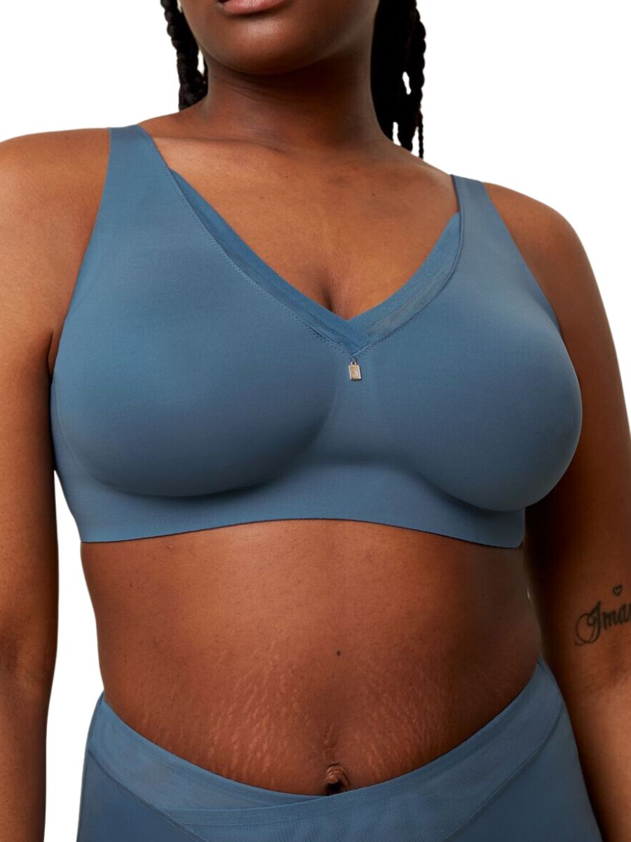 Triumph Womens True Shape Sensation Minimizer Bra - Blue Polyamide - Size 32D