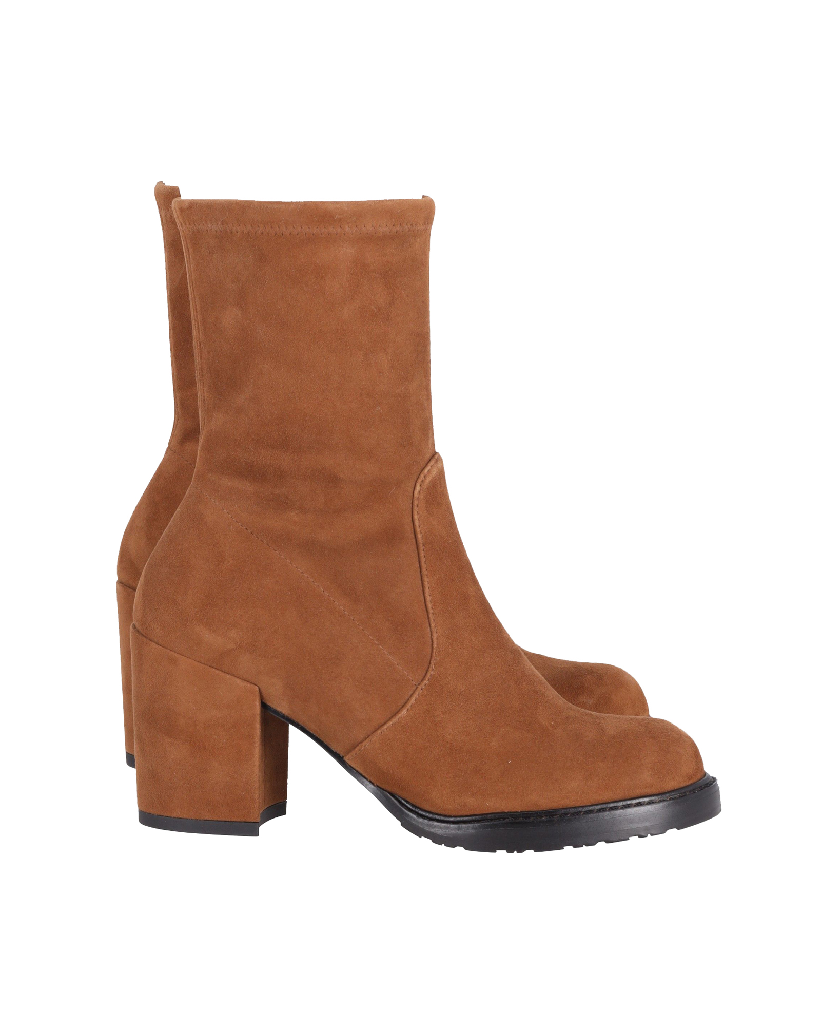 Stuart Weitzman Pre-owned Womens Dalenna Sock Ankle Boots in Tan Suede – Size 35.5 EU/IT
